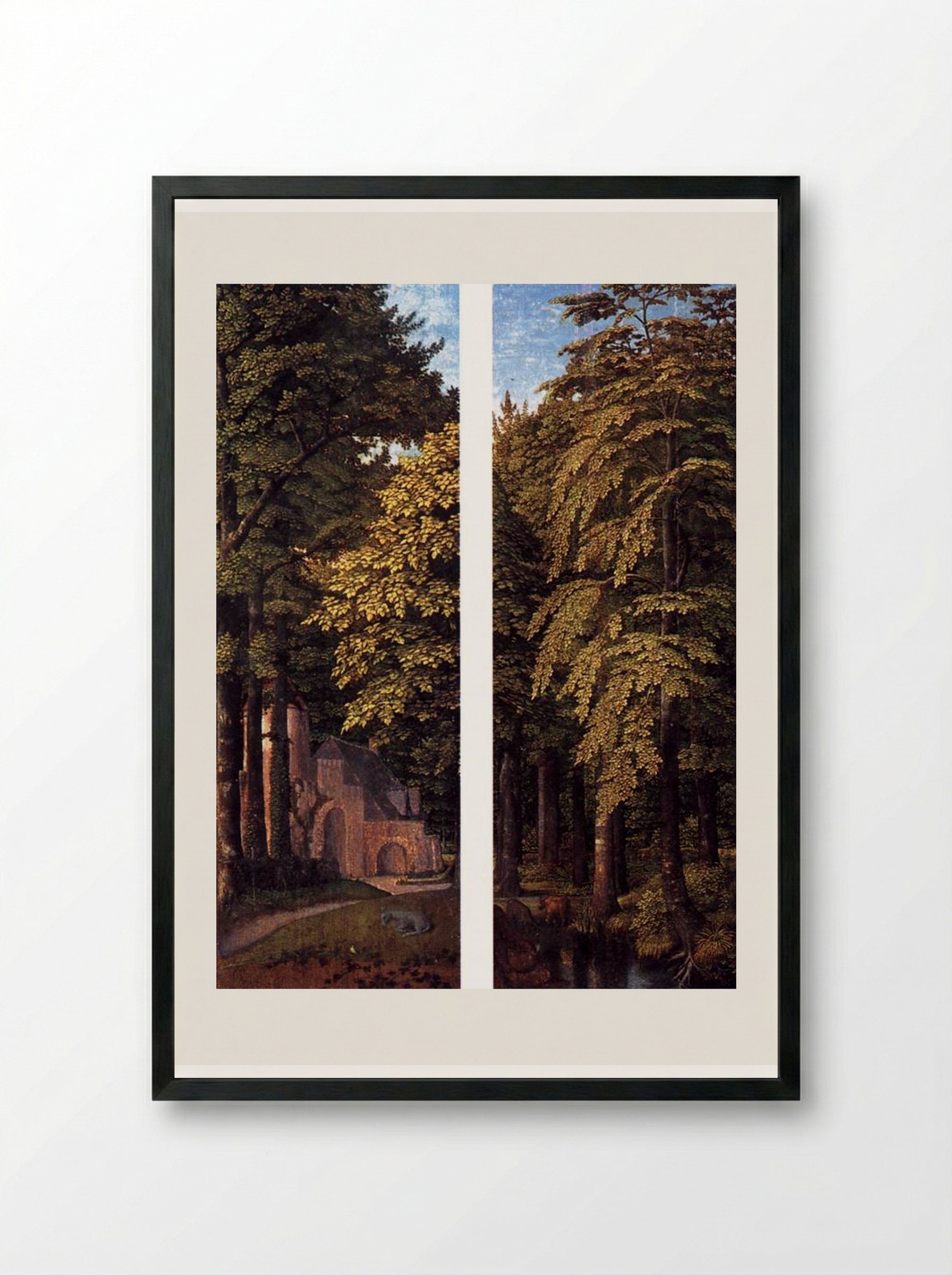 Forest Scene - Gerard David - Framed Print Black