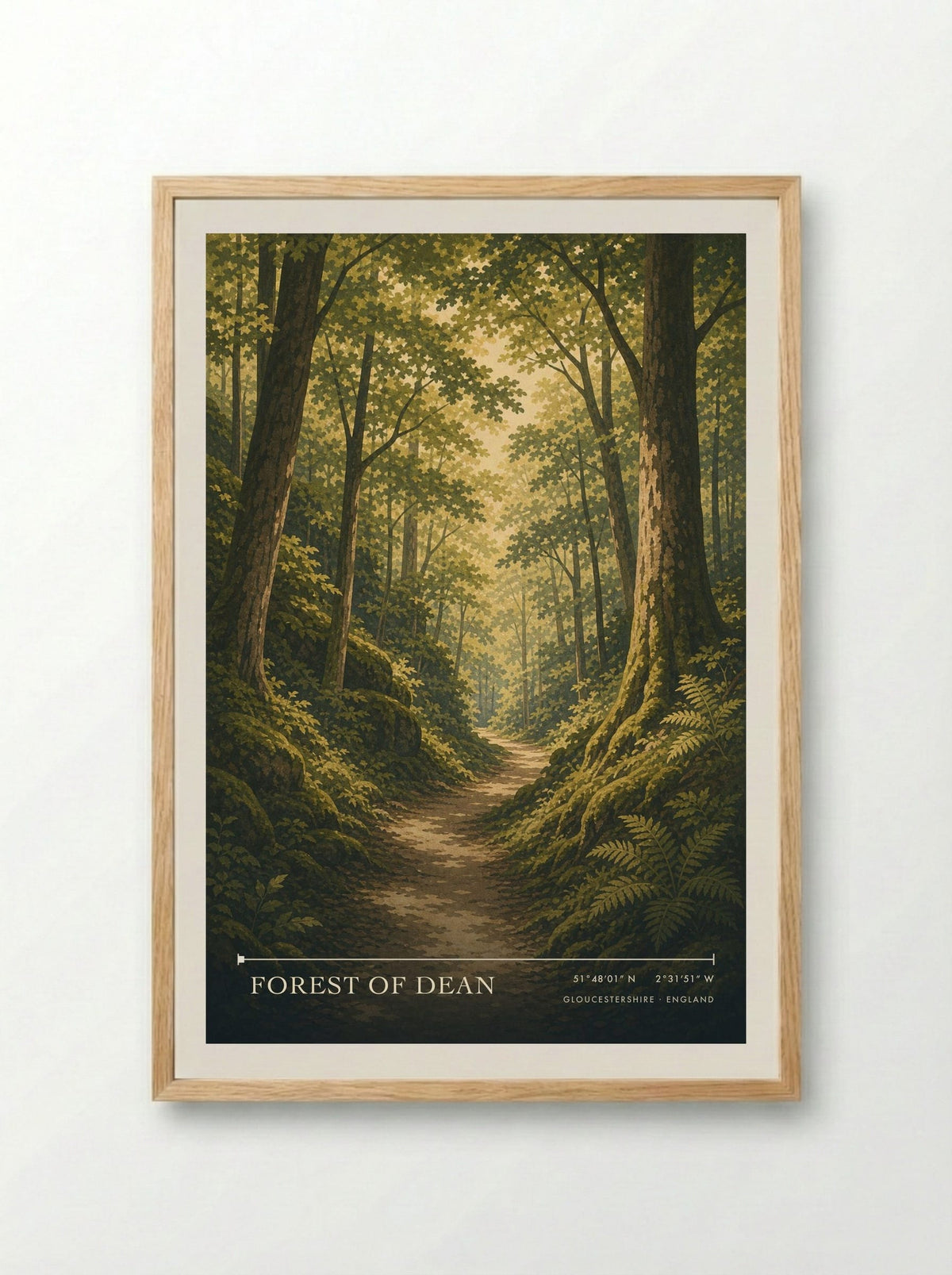 Forest of Dean Gloucestershire England Travel Poster - Framed Print Wood