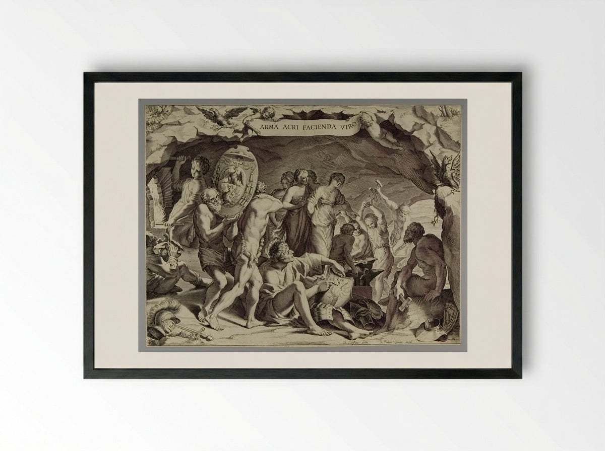 Forge of Vulcan - Johann Friedrich Greuter - Framed Print Black