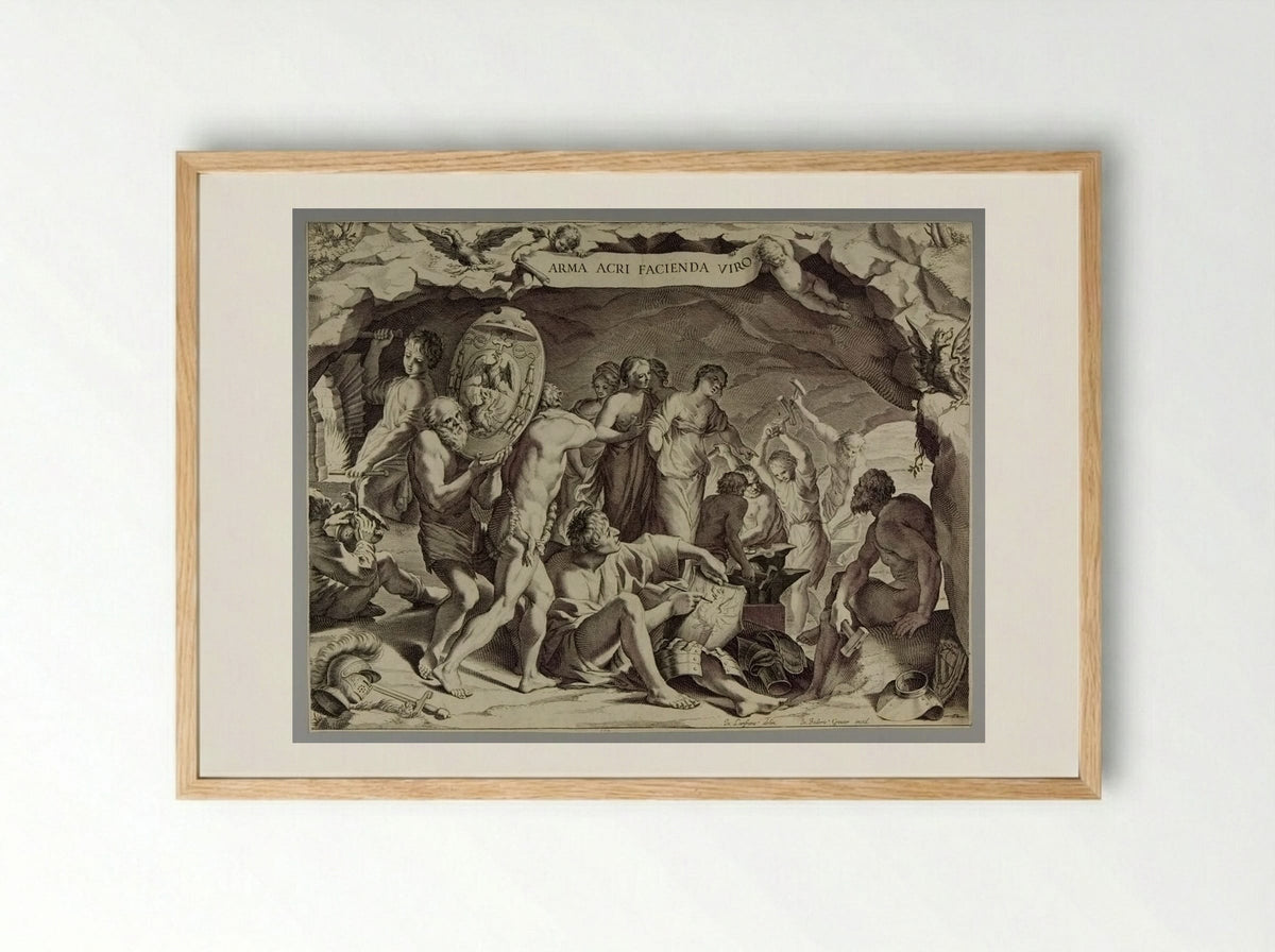 Forge of Vulcan - Johann Friedrich Greuter - Framed Print Wood