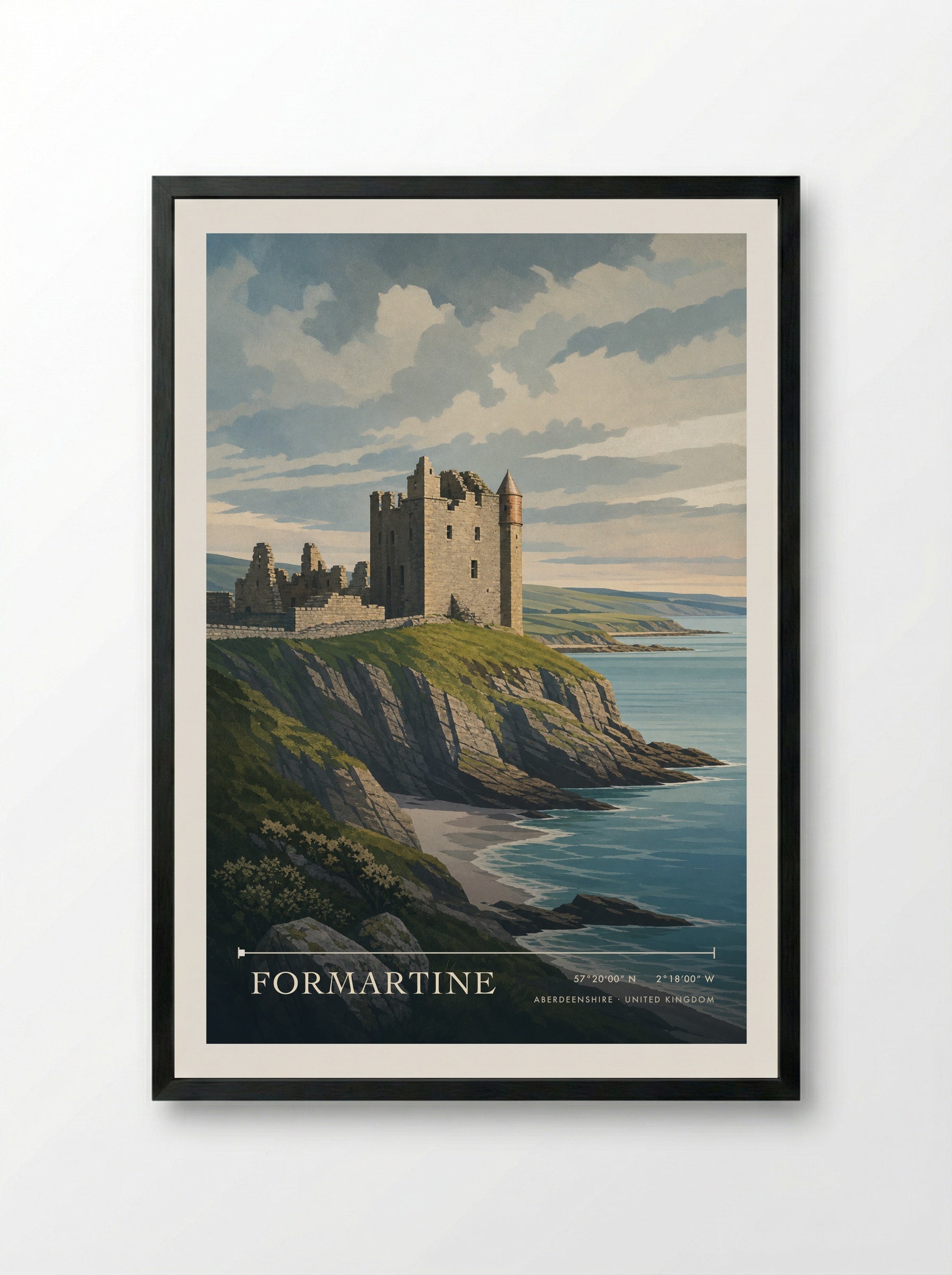 Formartine Aberdeenshire United Kingdom Travel Poster - Framed Print Black