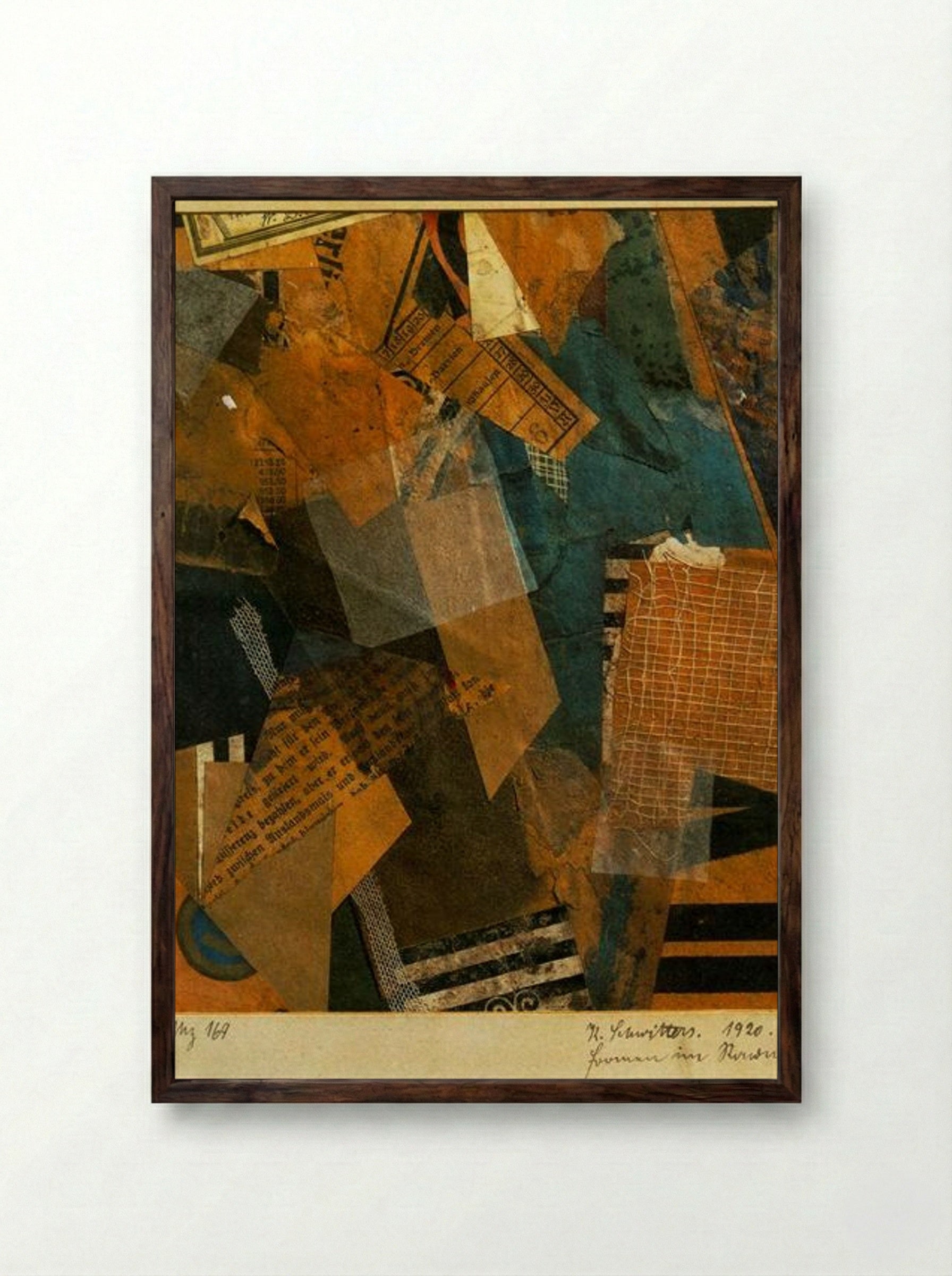 Forms in Space - Kurt Schwitters - Framed Print Dark Wood