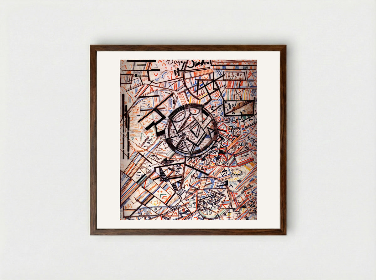Formula of the Universe - Pavel Filonov - Framed Print Dark Wood
