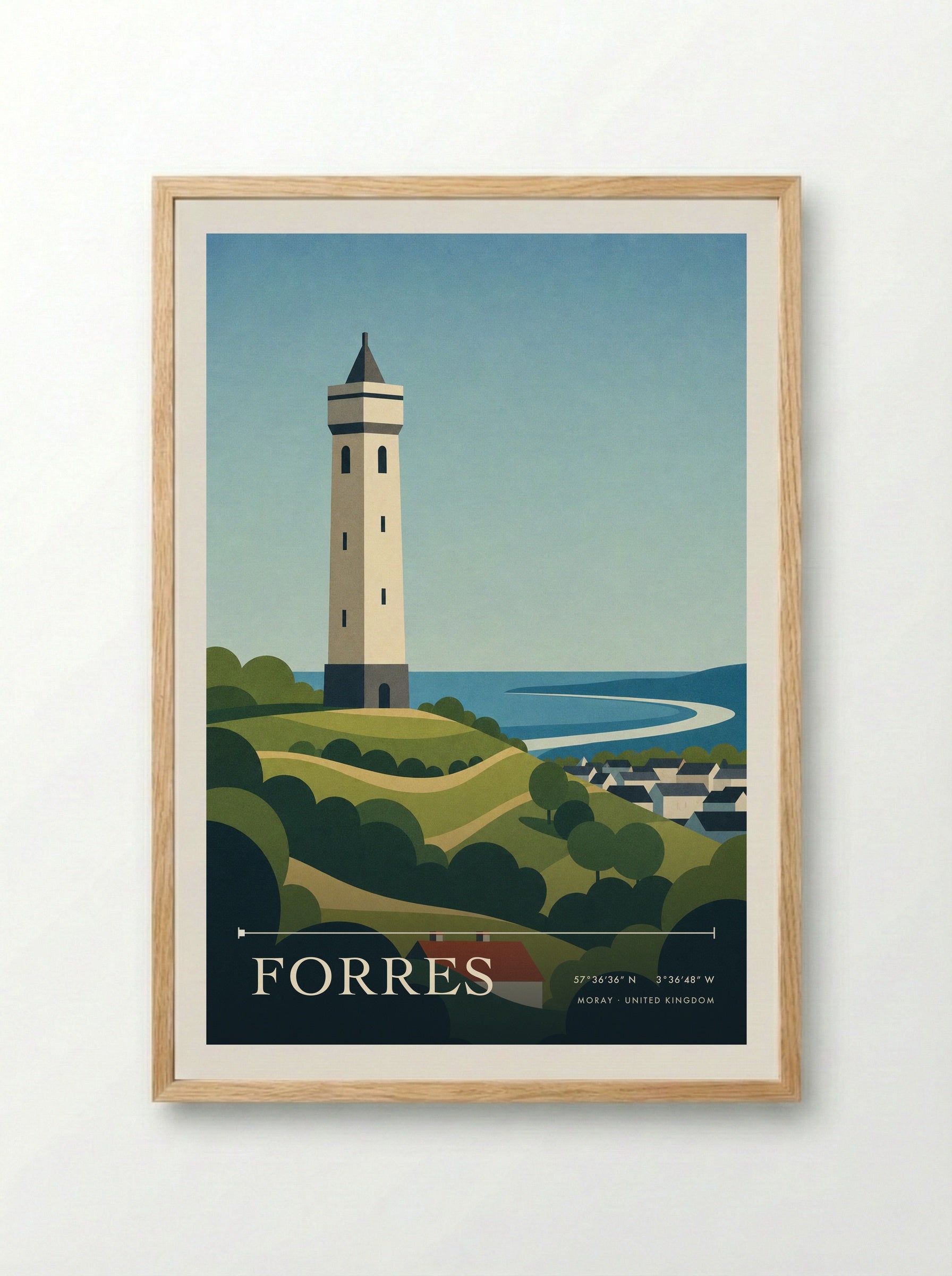 Forres Moray United Kingdom Travel Poster - Framed Print Wood