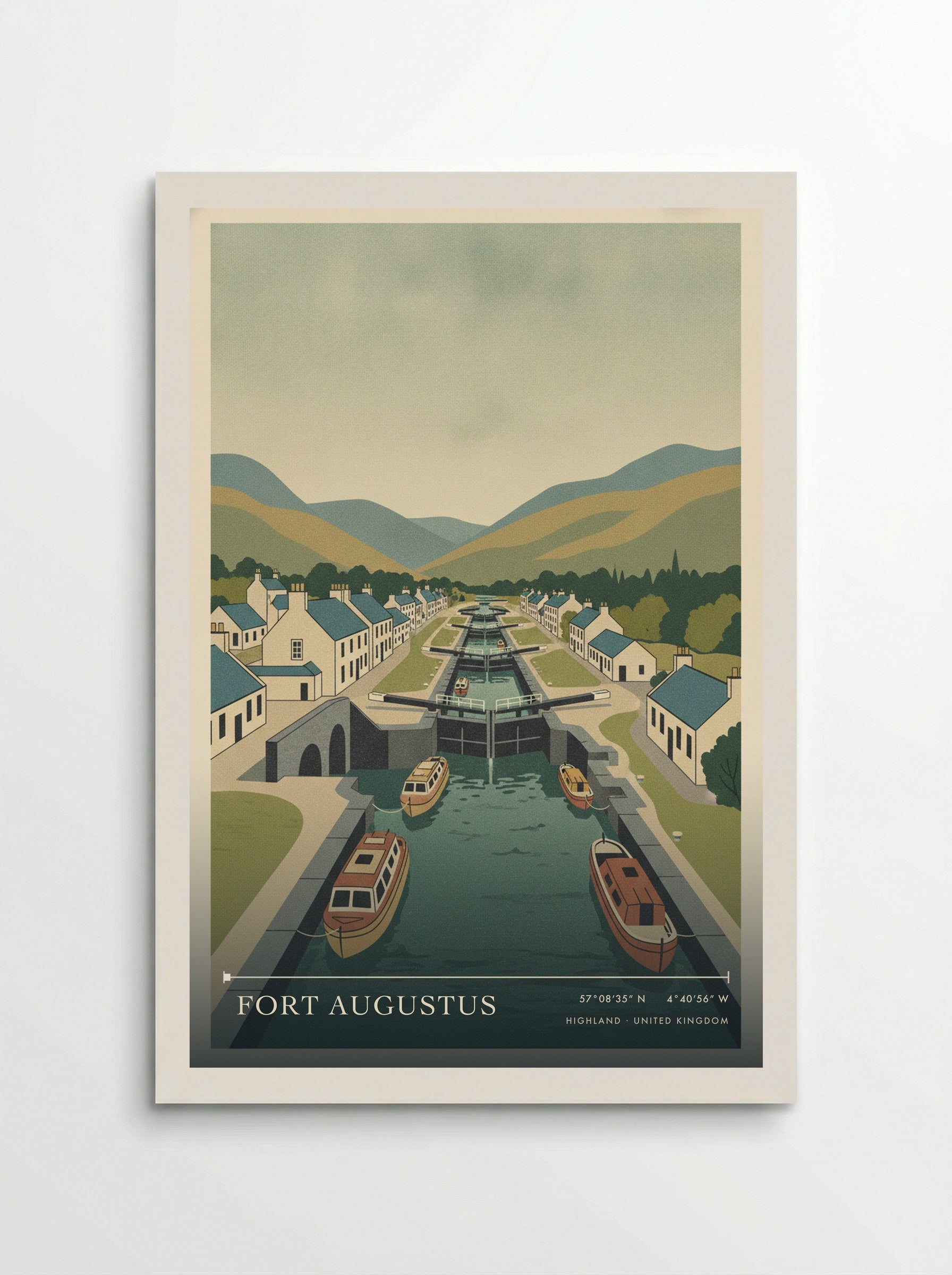 Fort Augustus Highland United Kingdom Travel Poster - Poster