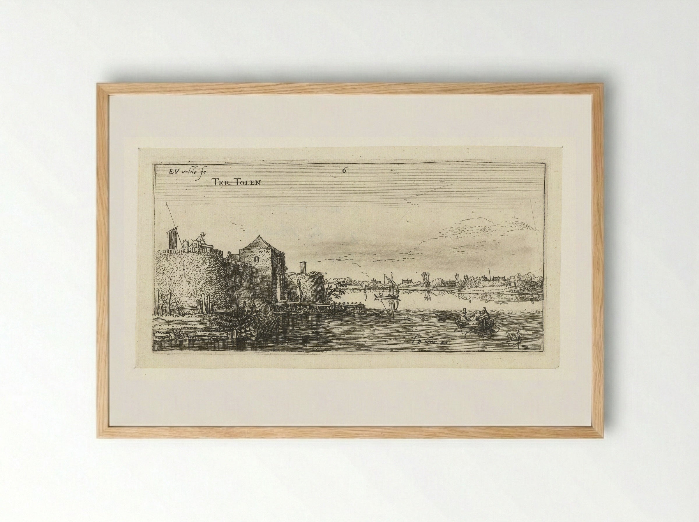 Fort met verdedigingswerken van Tholen aan de Schelde - Hendrick Hondius (I) - Framed Print Wood