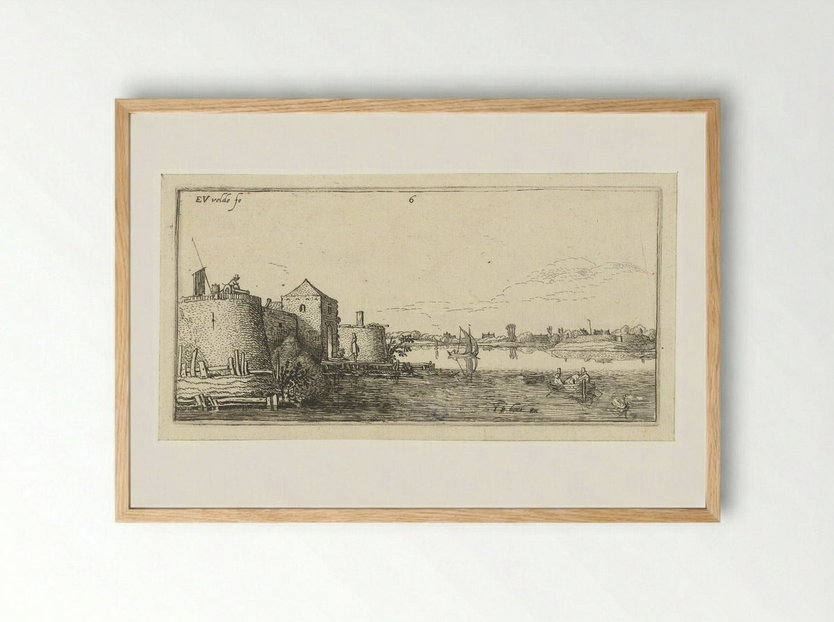 Fort met verdedigingswerken van Tholen aan de Schelde - Johannes Pietersz. Berendrecht - Framed Print Wood