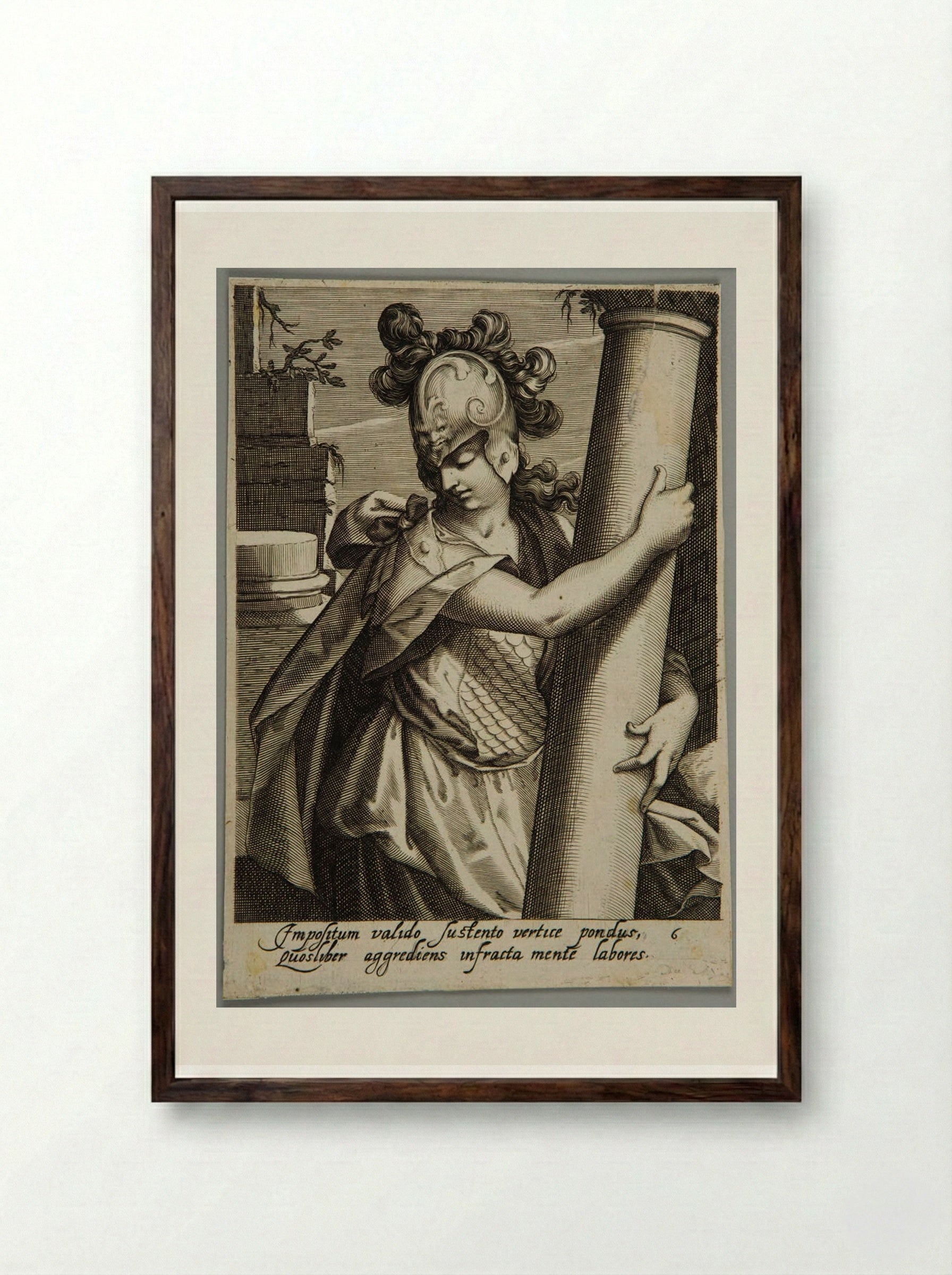 Fortitude - Jacob Matham - Framed Print Dark Wood