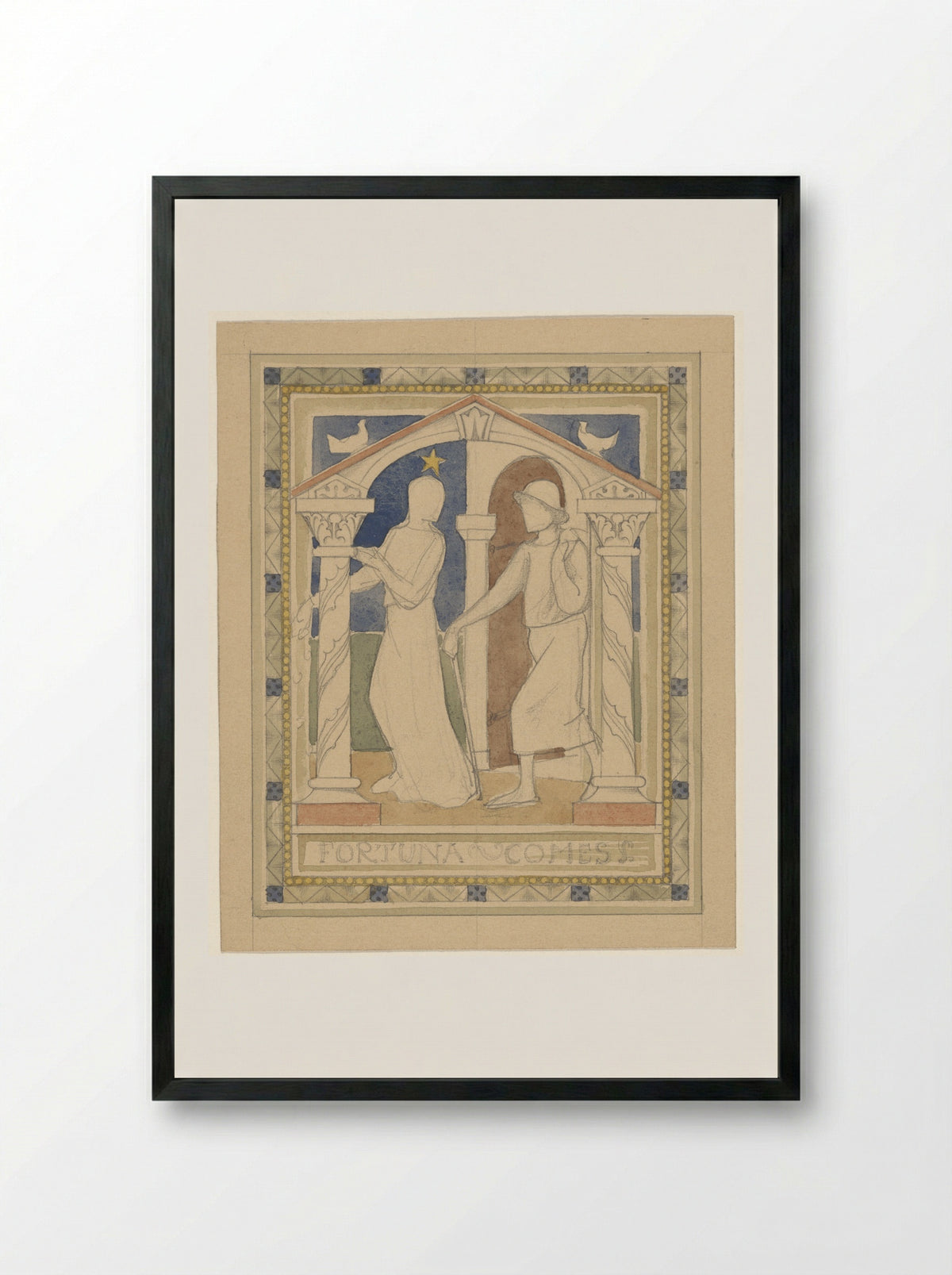 Fortuna Comes - Antoon Derkinderen - Framed Print Black