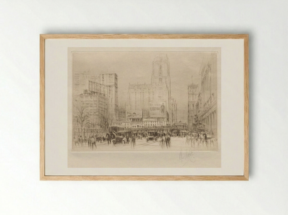 Forty-second Street, New York - William Walcot - Framed Print Wood