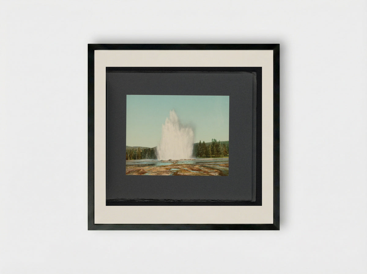 Fountain Geyser, Yellowstone National Park - William Henry Jackson - Framed Print Black