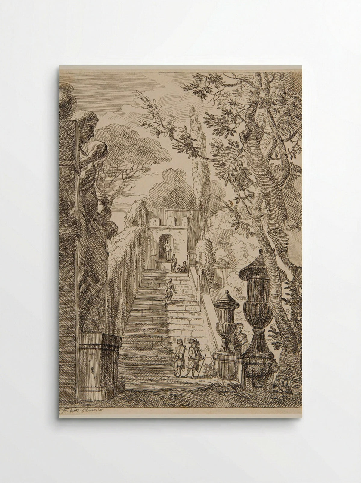 Fountain at the Head of a Stairway - Jan Frans van Bloemen - Poster
