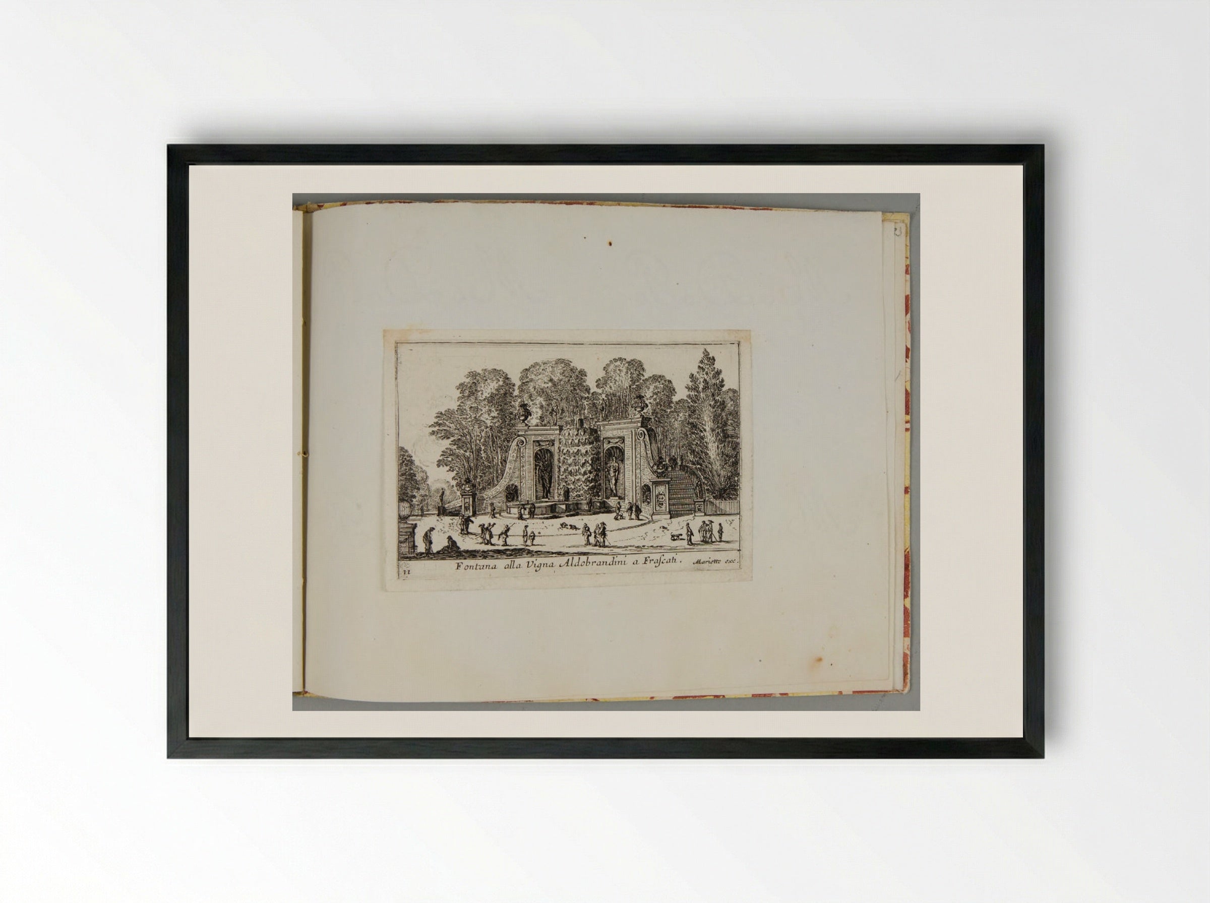 Fountain at the Villa Aldobrandini at Frascati - Israël Silvestre - Framed Print Black