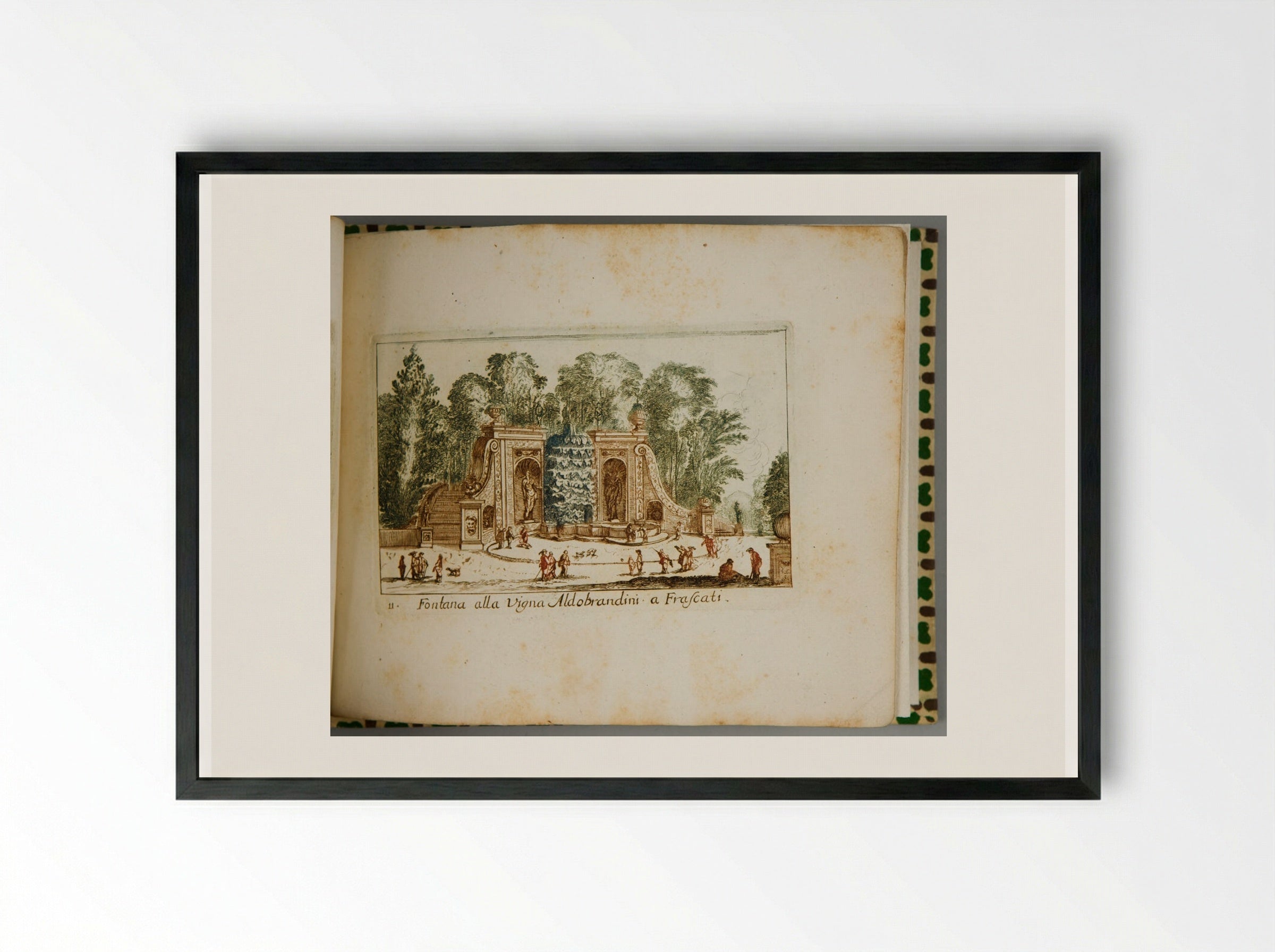 Fountain at the Villa Aldobrandini at Frascati - Abraham Bloteling - Framed Print Black
