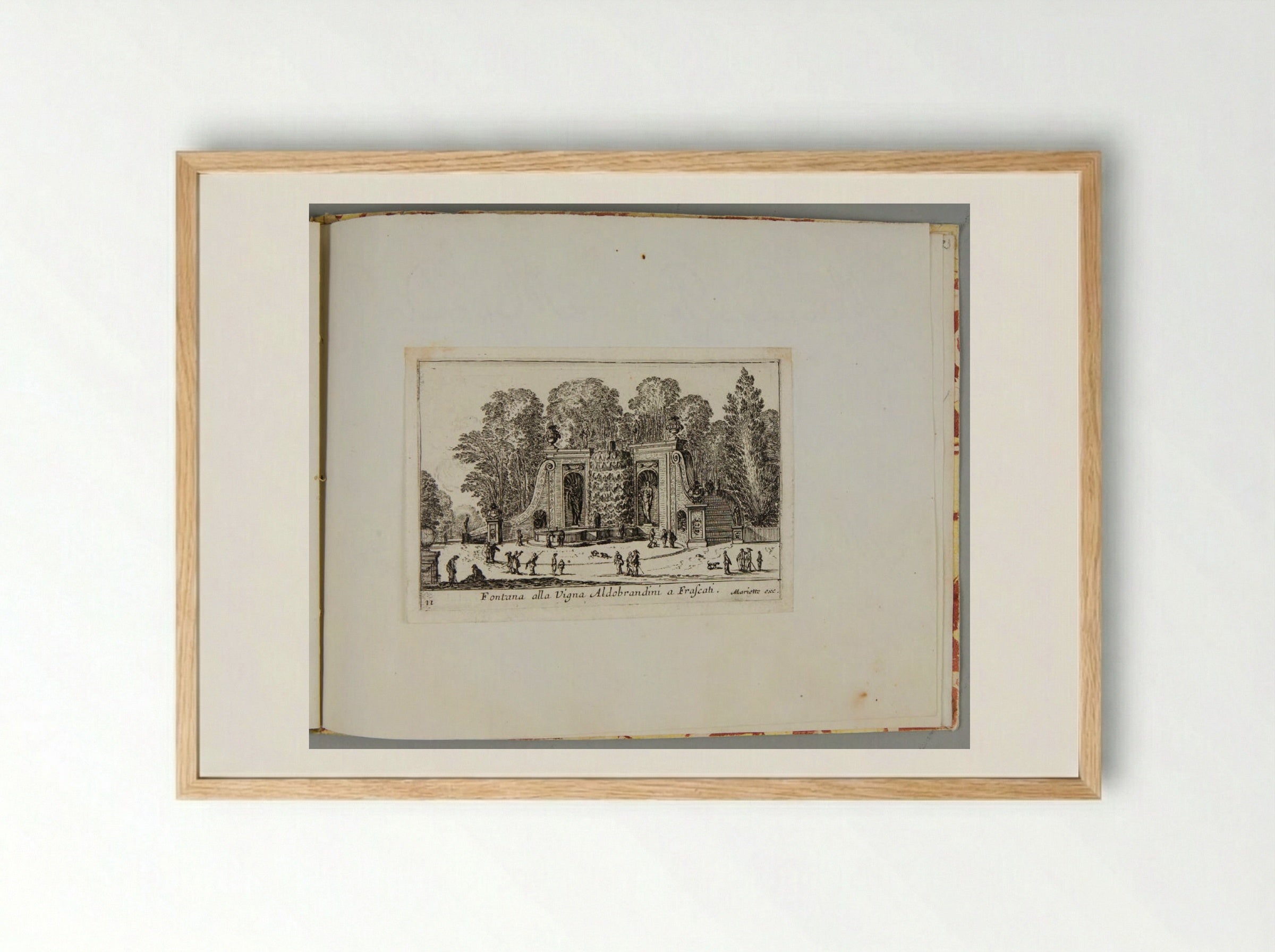 Fountain at the Villa Aldobrandini at Frascati - Israël Silvestre - Framed Print Wood