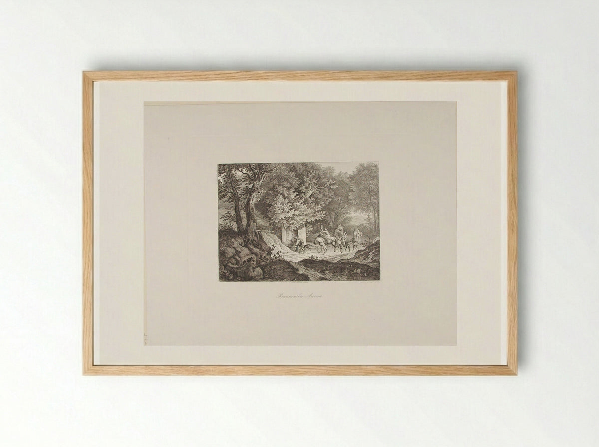 Fountain near Ariccia - Adrian Ludwig Richter - Framed Print Wood