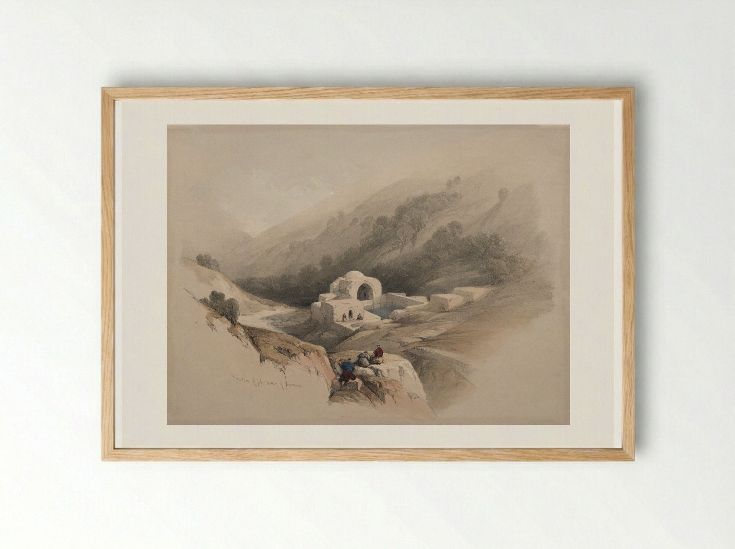 Fountain of Job, Valley of Hinnom - David Roberts - Framed Print Wood