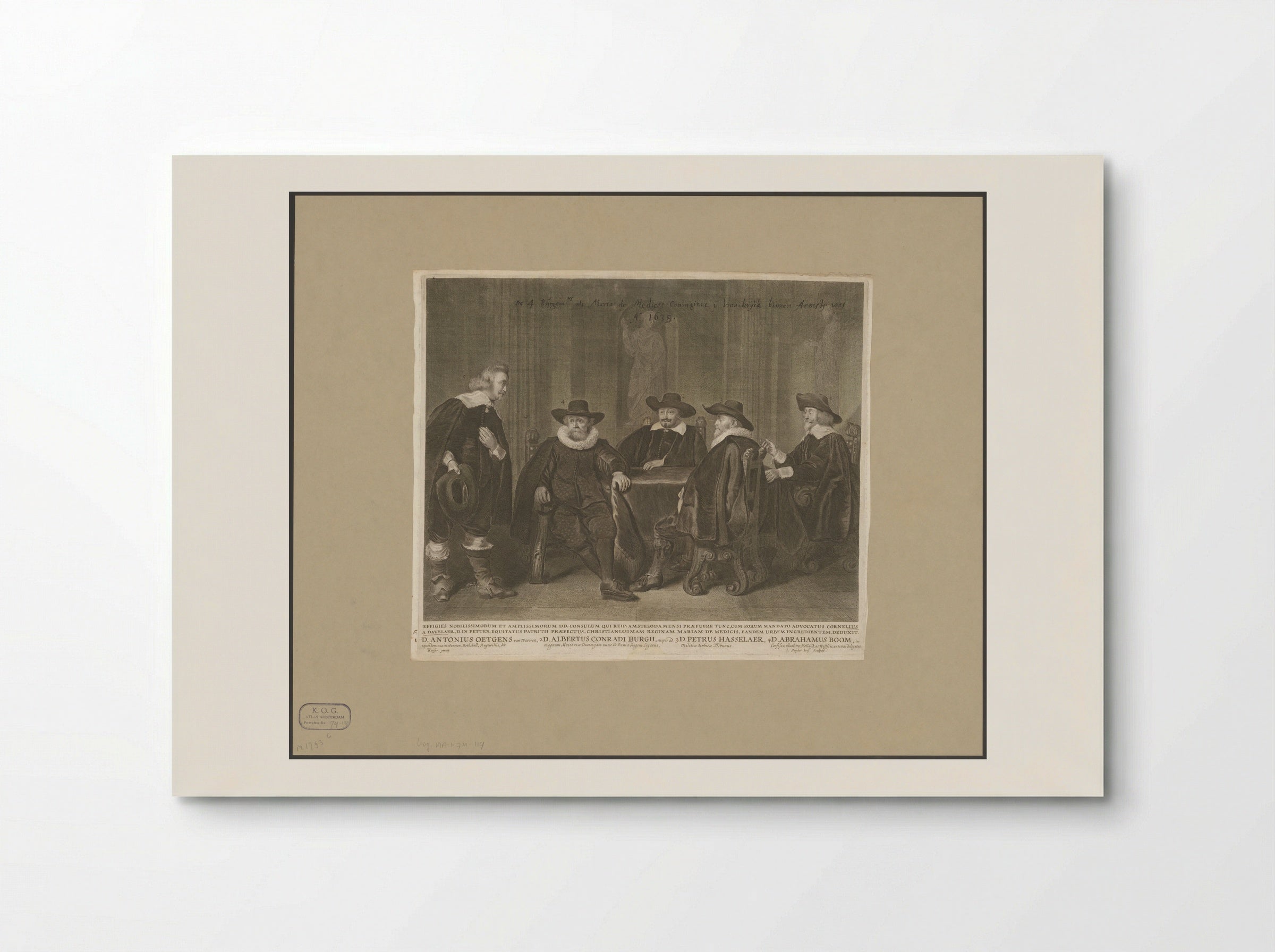 Four Amsterdam Burgomasters Awaiting the Arrival of Maria de' Medici - Jonas Suyderhoef - Poster