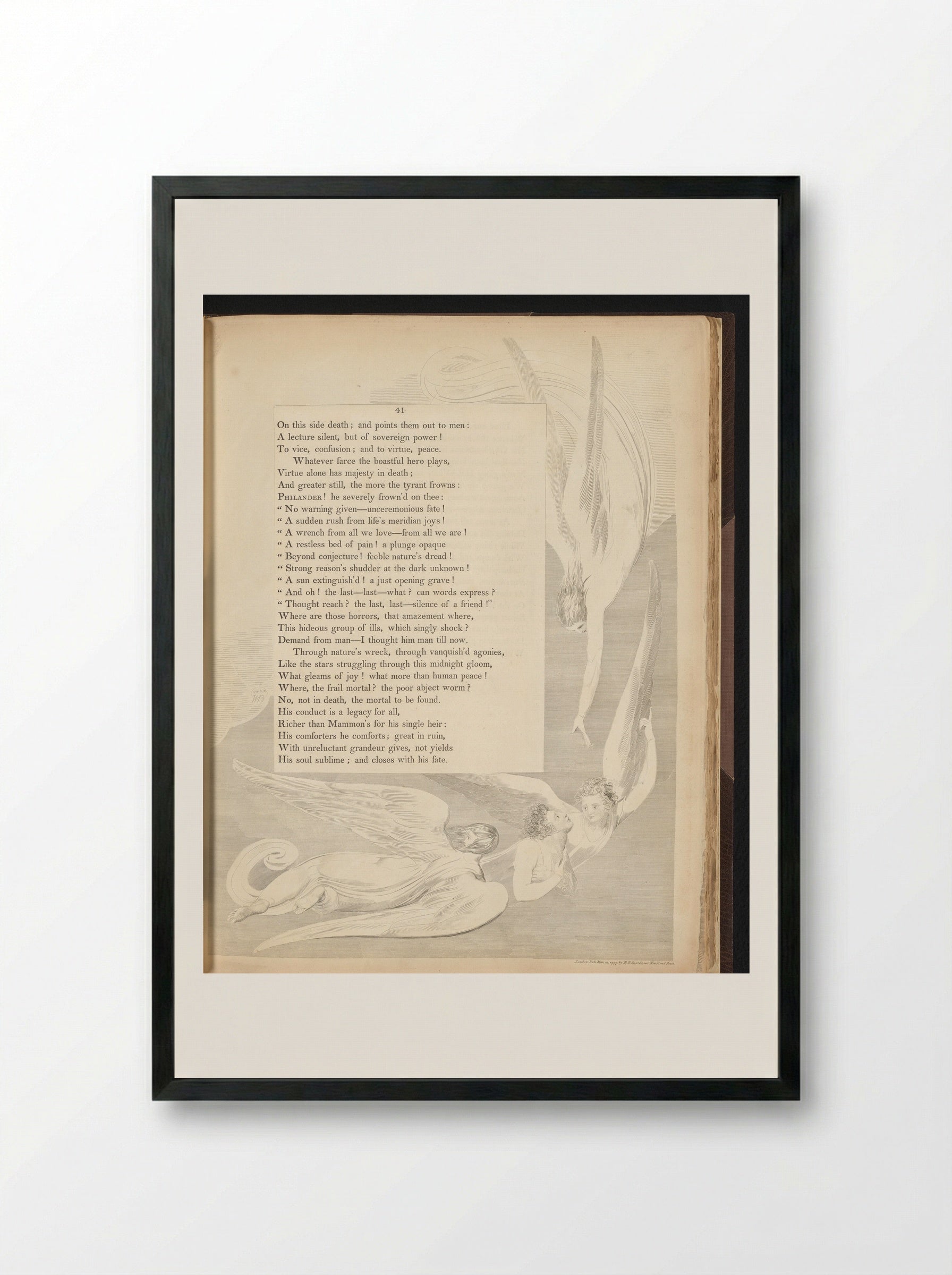 Four Angels - William Blake - Framed Print Black