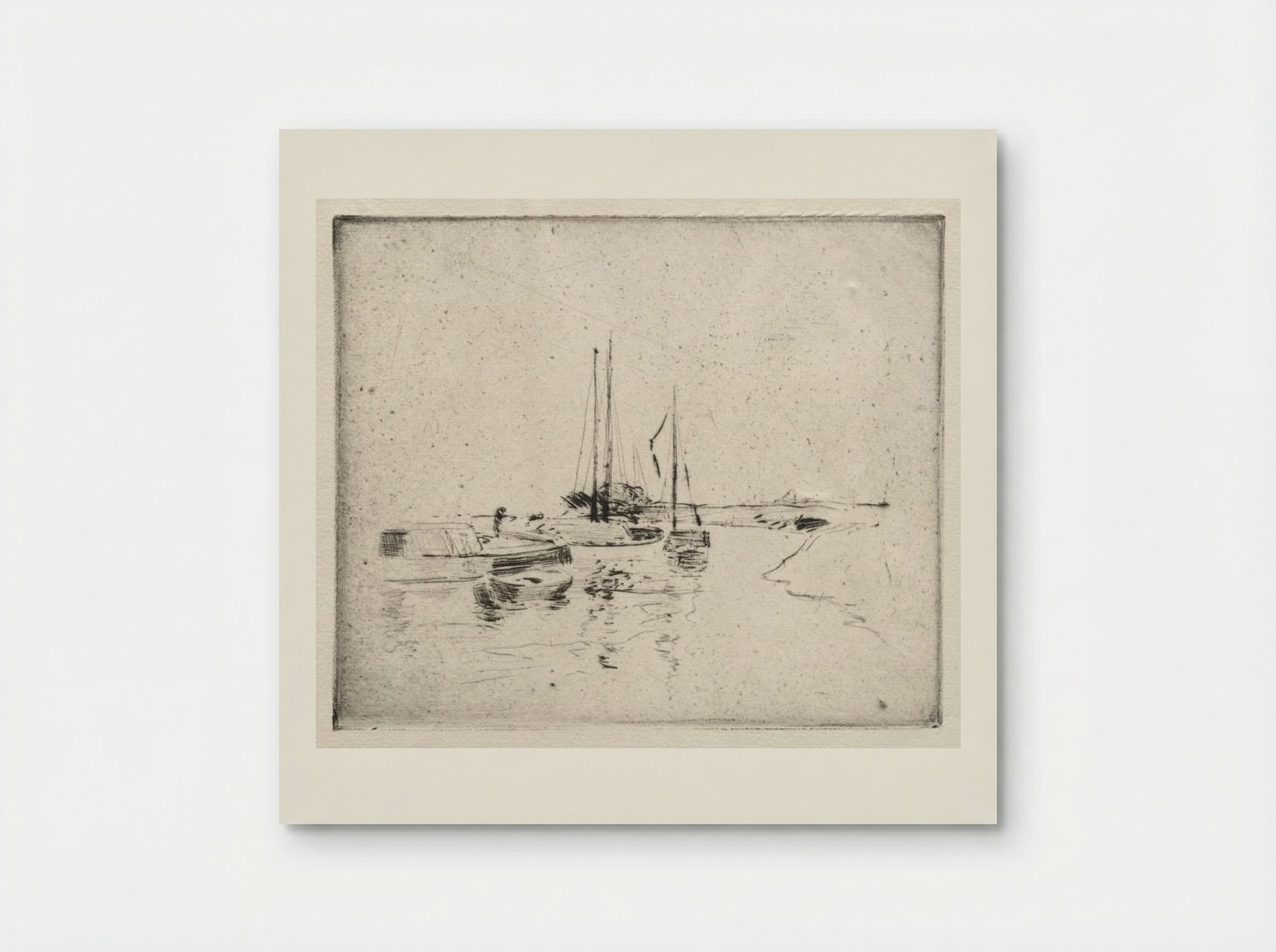 Four Boats on the Canal, Near Dordrecht - John Henry Twachtman - Poster