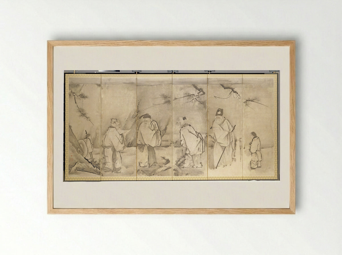 Four Elders of Mt. Shang - Kano Tan’yū - Framed Print Wood