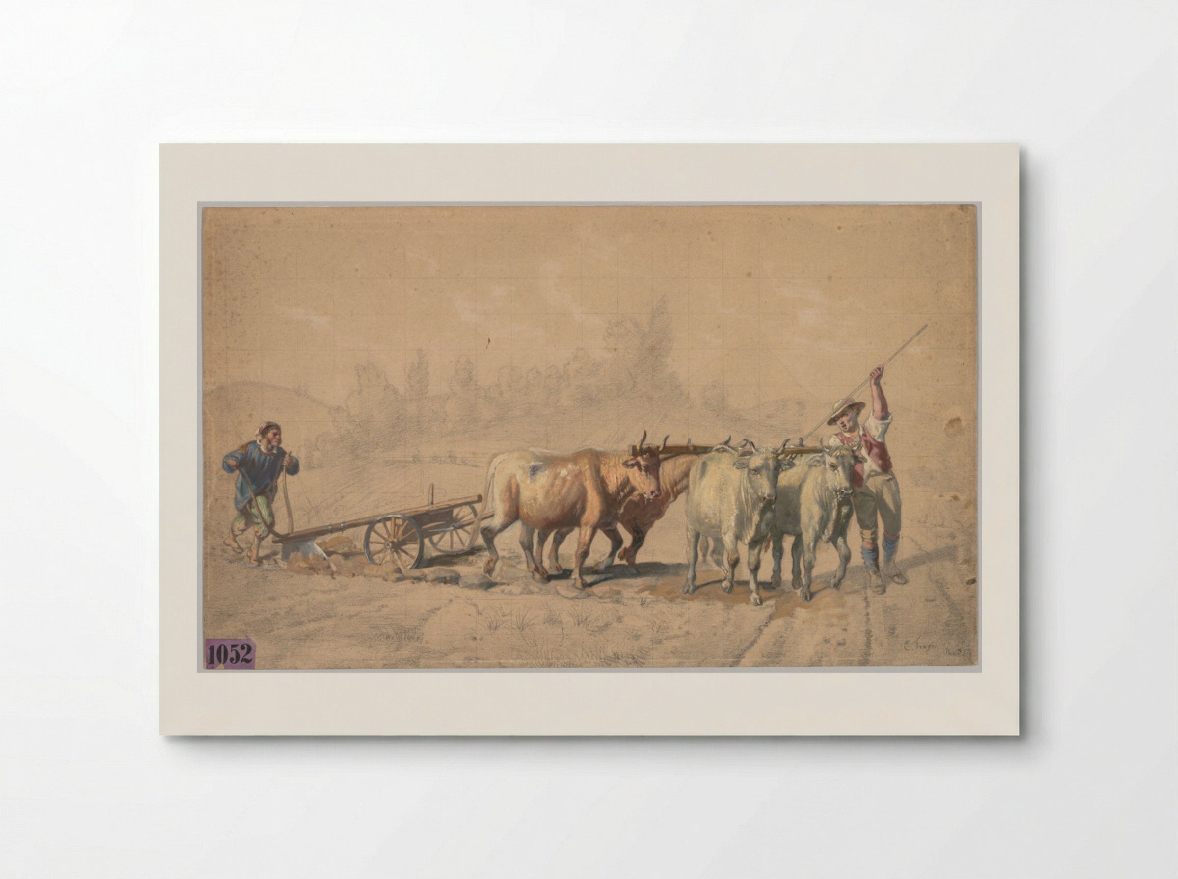 Four Oxen Pulling a Plough - Constant Troyon - Poster