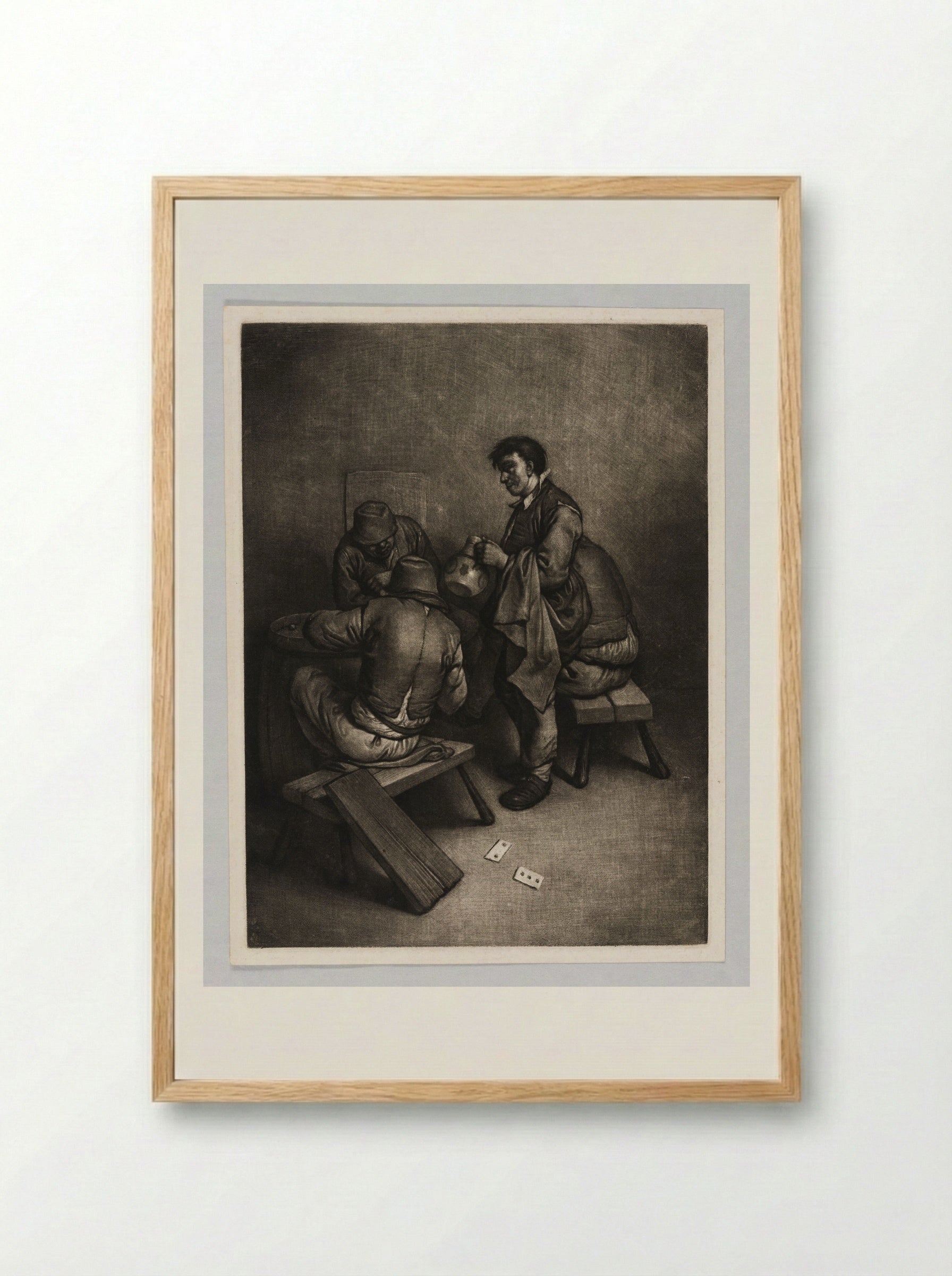 Four Peasants at an Inn - Wallerant Vaillant - Framed Print Wood