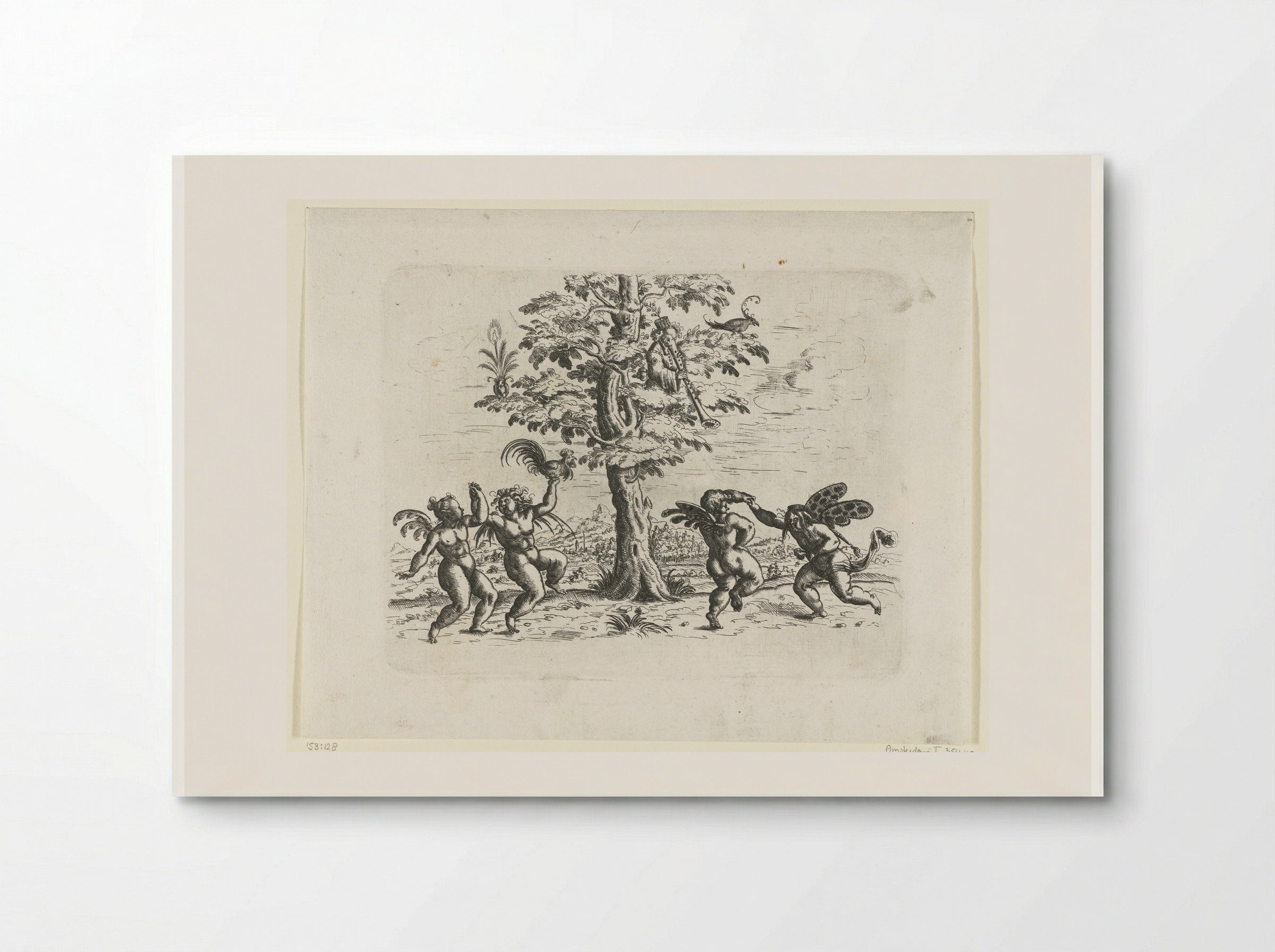 Four Putti Dancing by a Tree - Christoph Jamnitzer - Poster
