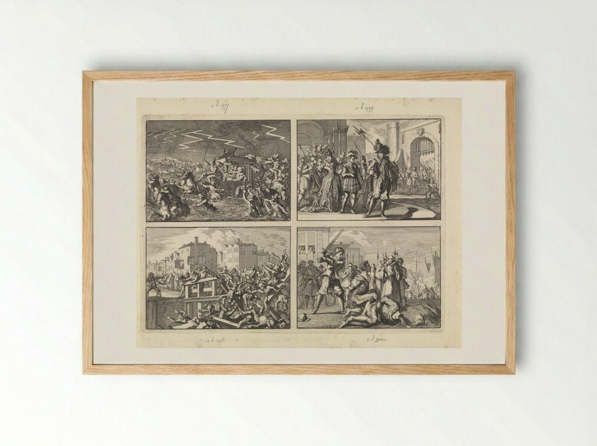 Four Scenes from the Life of Louis XIII - Caspar Luyken - Framed Print Wood