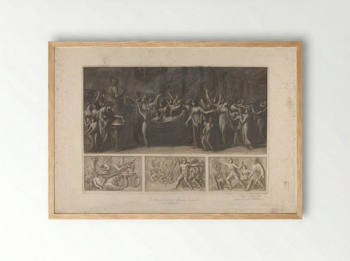 Four Scenes from the Trojan War - Luigi Ademollo - Framed Print Wood