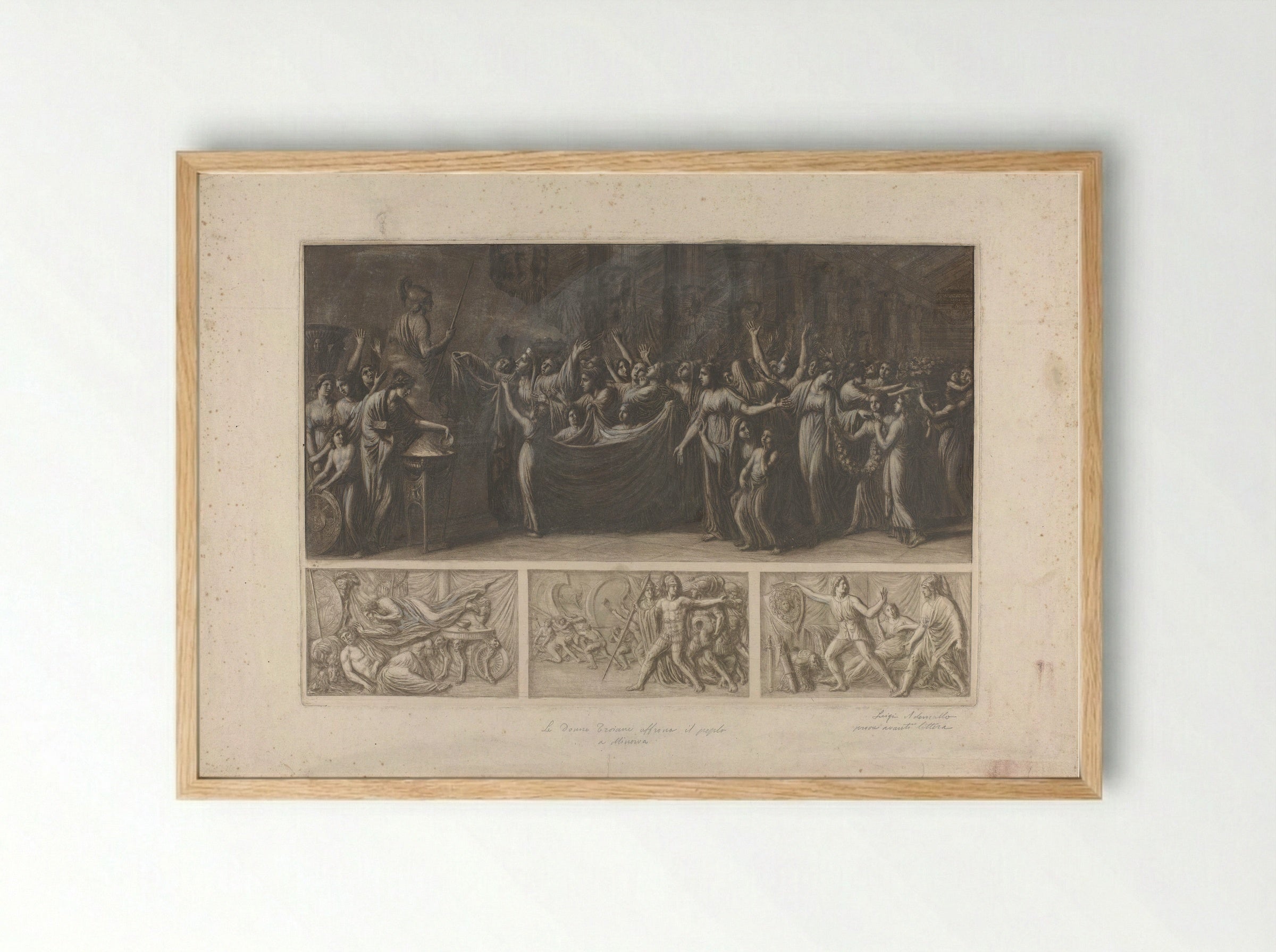 Four Scenes from the Trojan War - Luigi Ademollo - Framed Print Wood