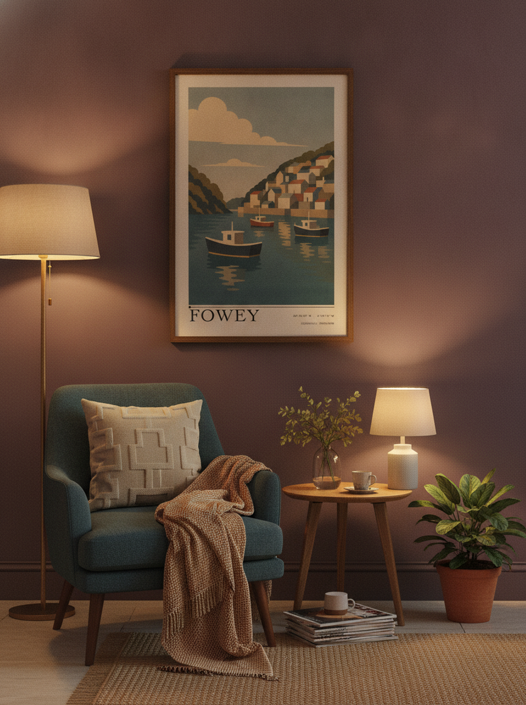 Fowey Cornwall Travel Poster - Lifestyle