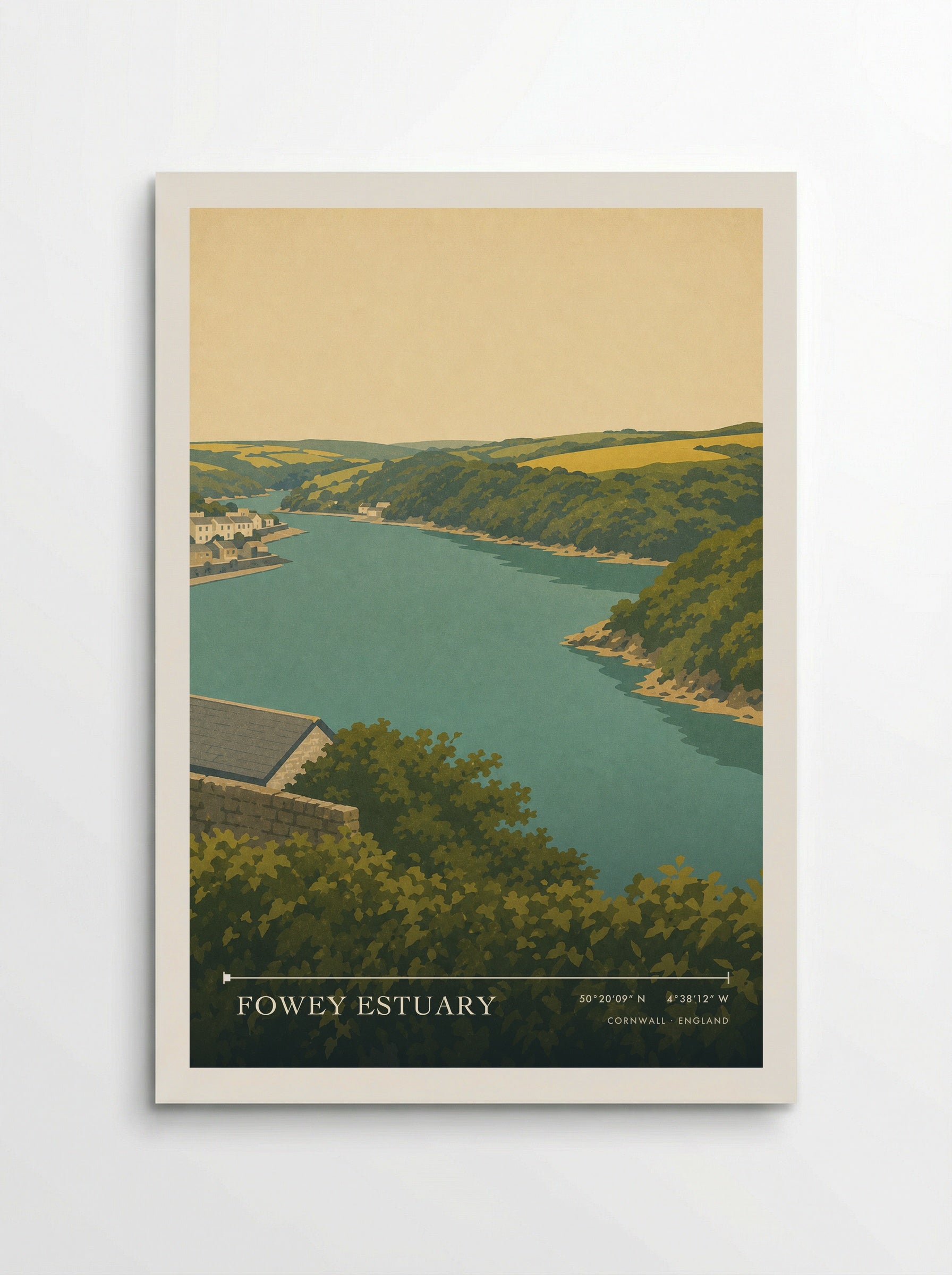 Fowey Estuary Cornwall England Travel Poster - Poster