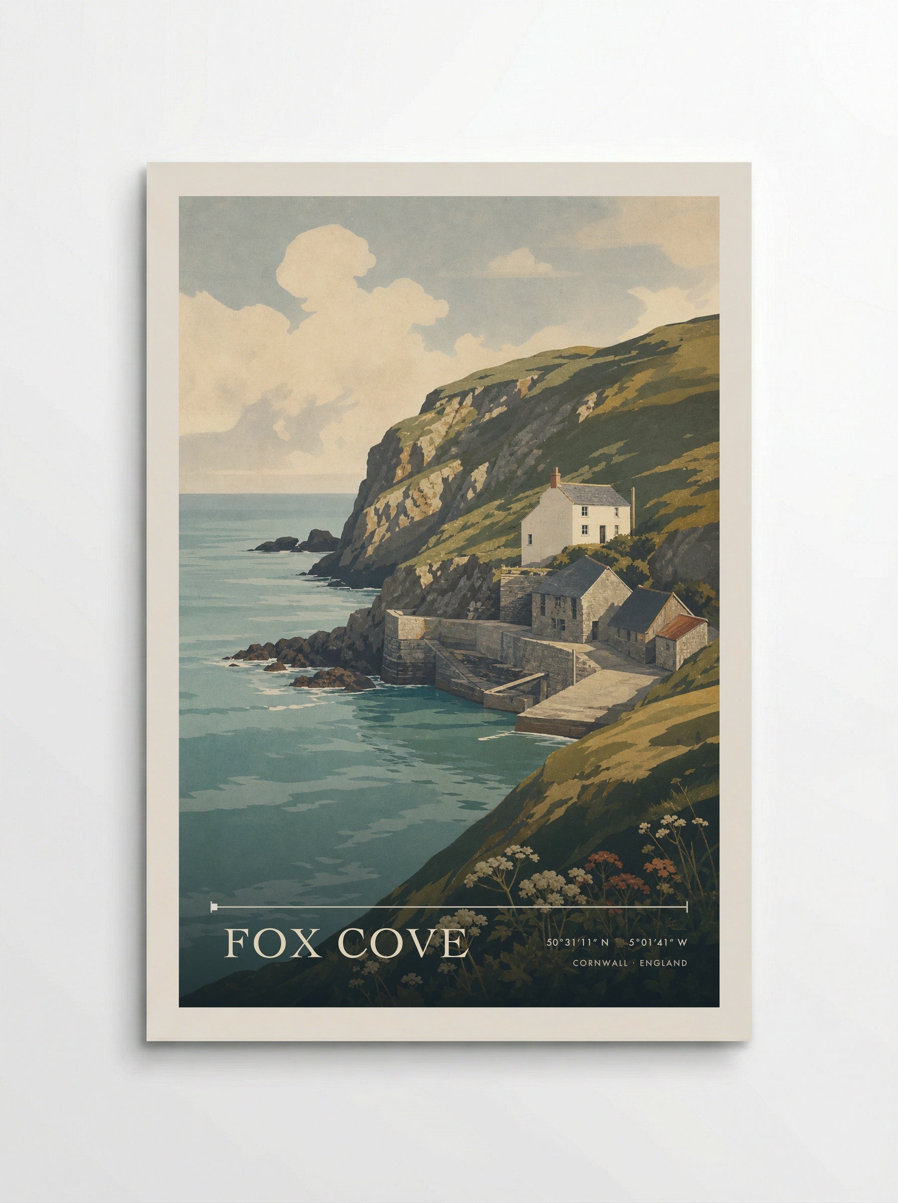 Fox Cove Cornwall England Travel Poster - Poster
