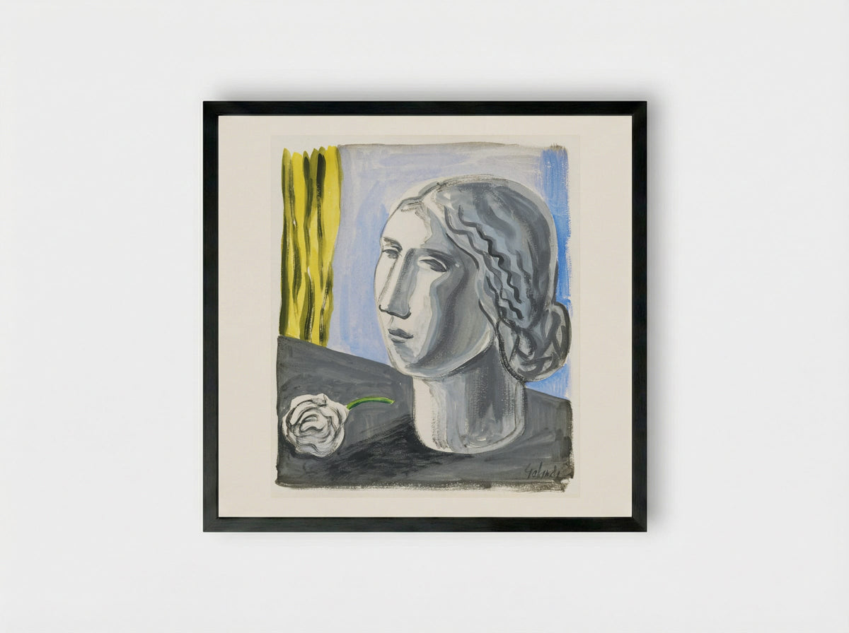 Fragment of Female Head - Mikuláš Galanda - Framed Print Black