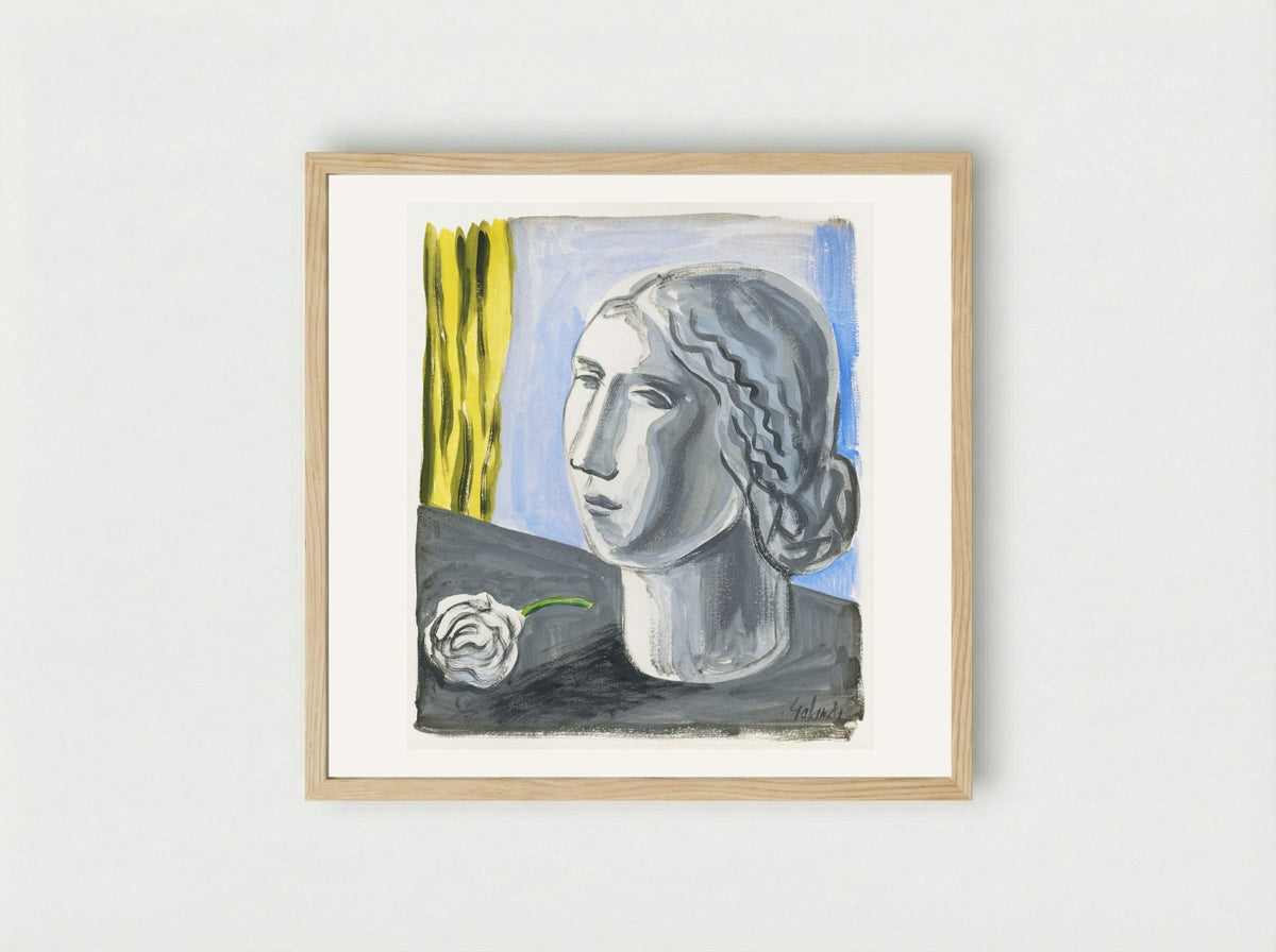 Fragment of Female Head - Mikuláš Galanda - Framed Print Wood