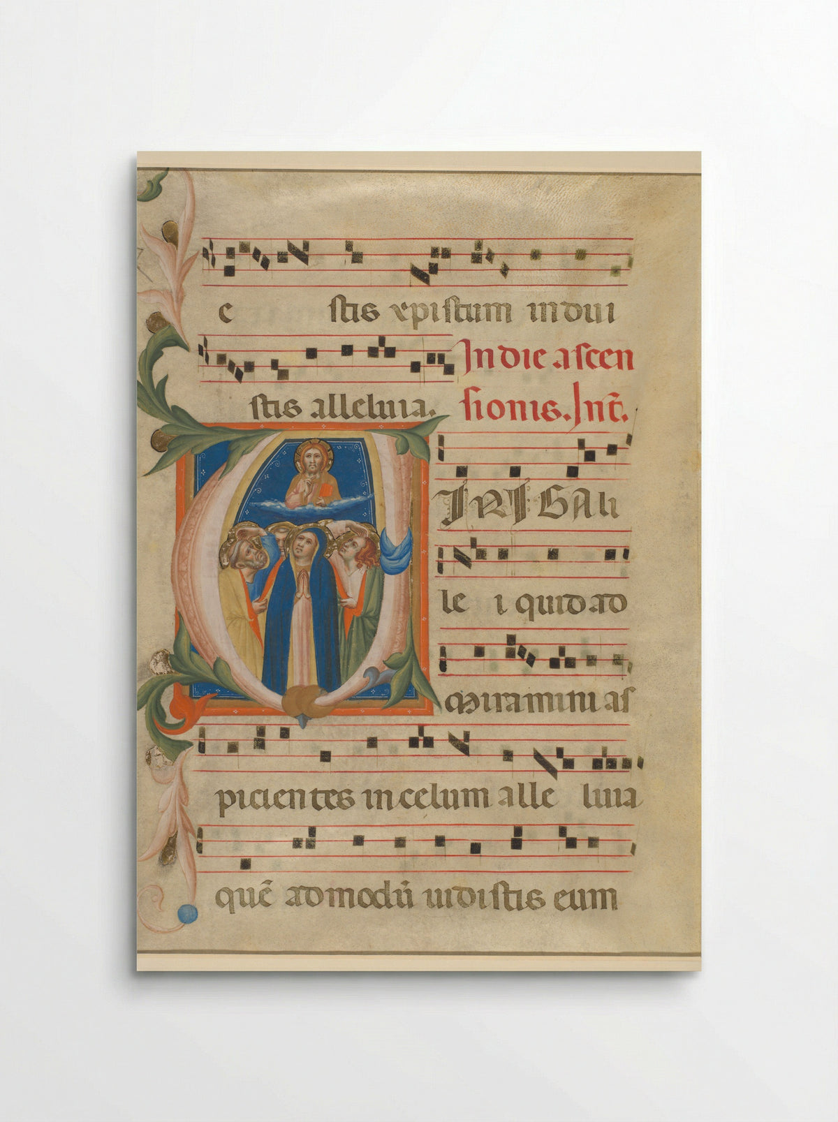 Fragment of a Missal: Initial A with the Ascension of Christ - Lippo Vanni - Poster