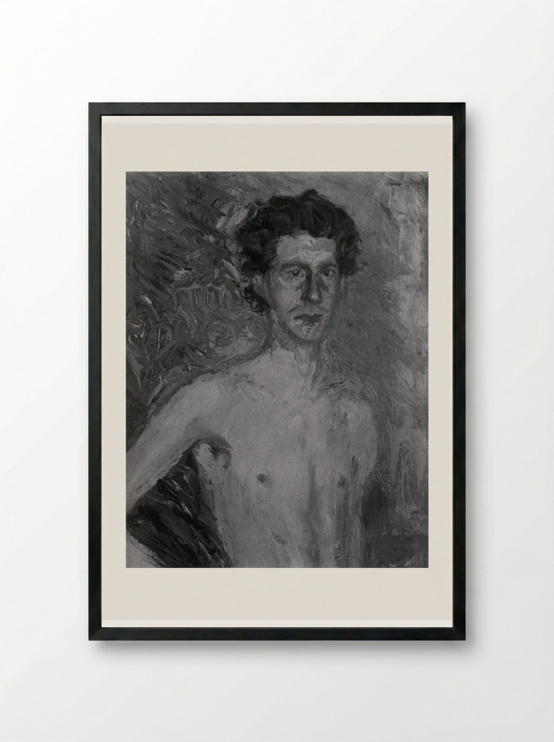 Fragment of a Self-Portrait - Richard Gerstl - Framed Print Black