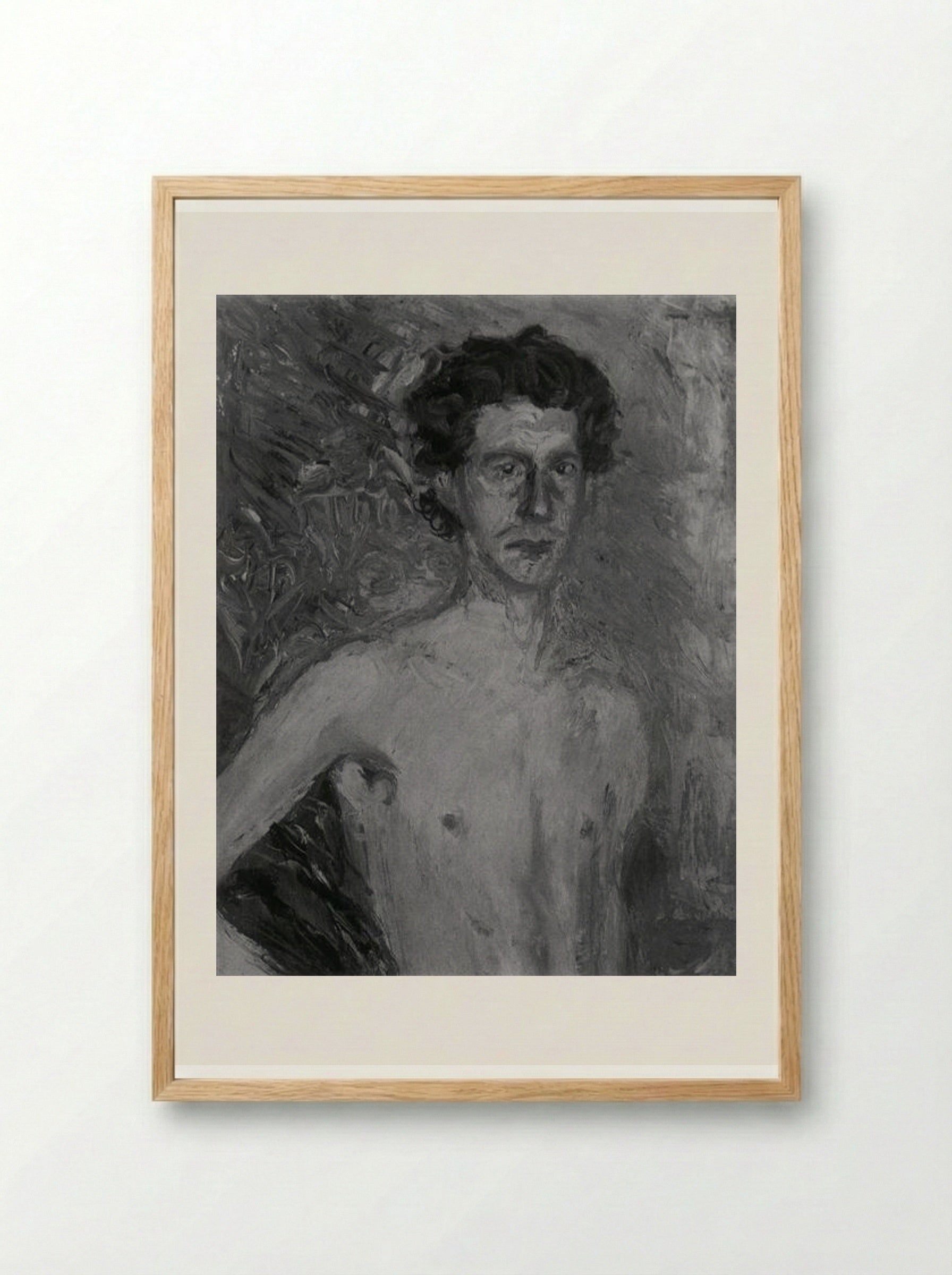 Fragment of a Self-Portrait - Richard Gerstl - Framed Print Wood