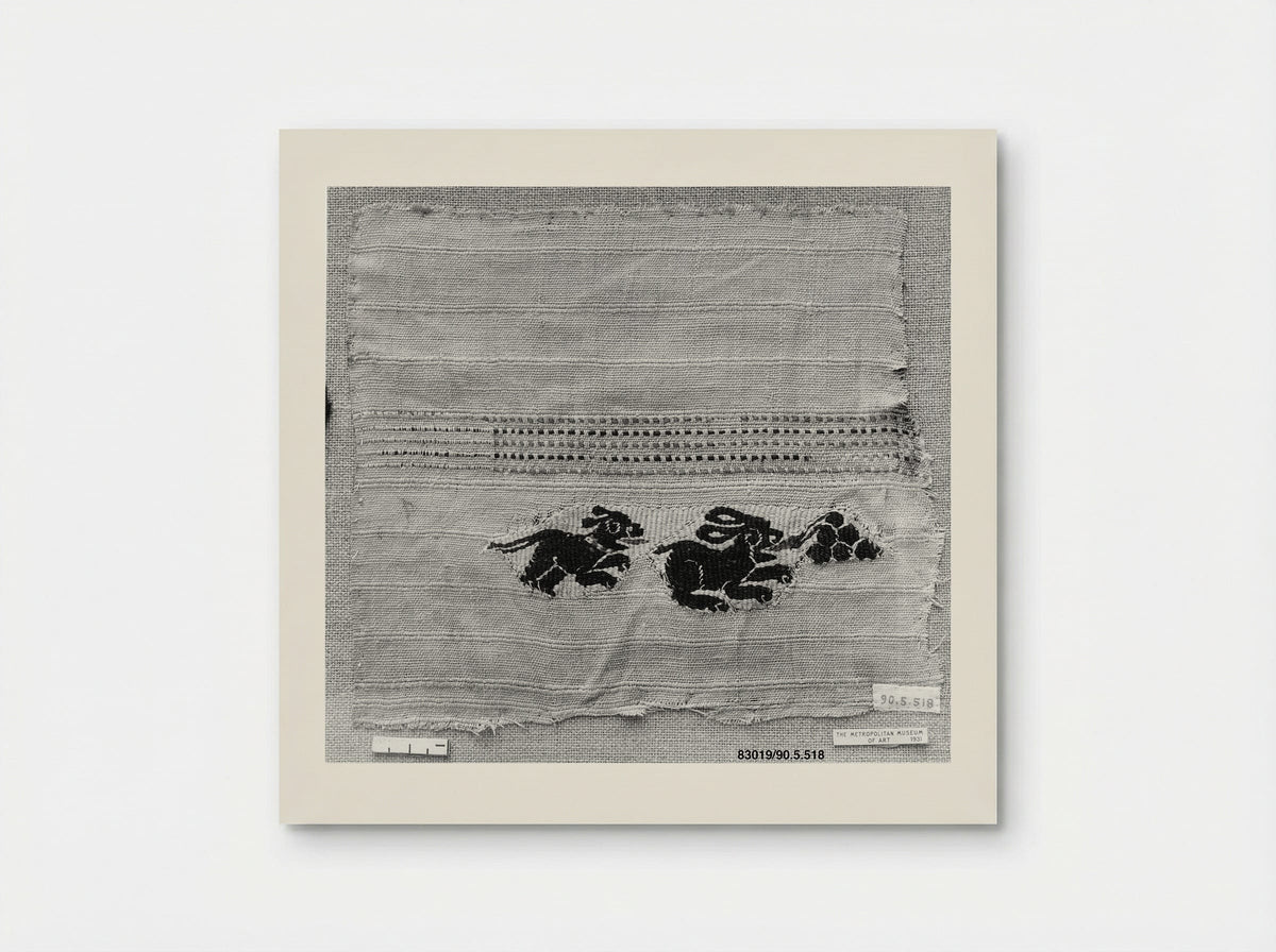 Fragment with a Dog, Hare, and a Bunch of Grapes - Unknown Artist - Poster
