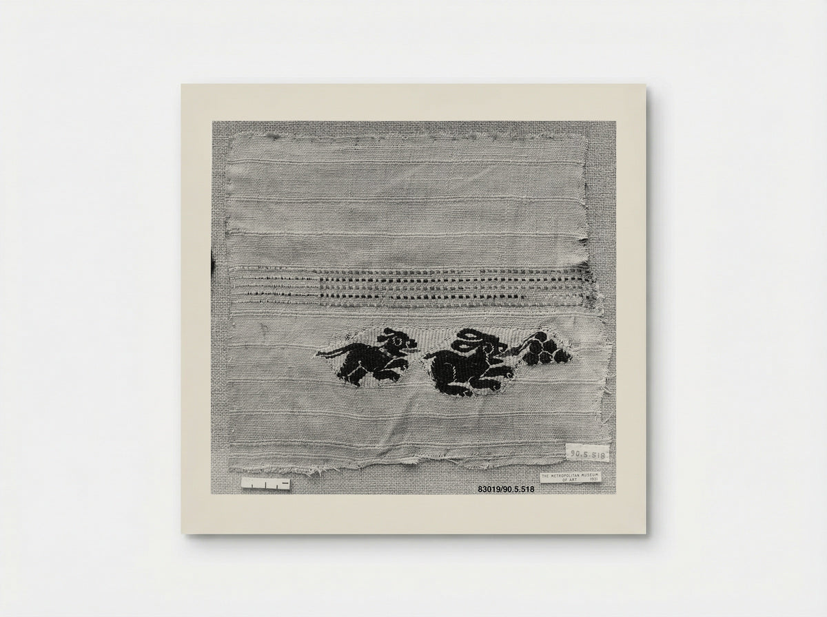Fragment with a Dog, Hare, and a Bunch of Grapes - Unknown Artist - Poster