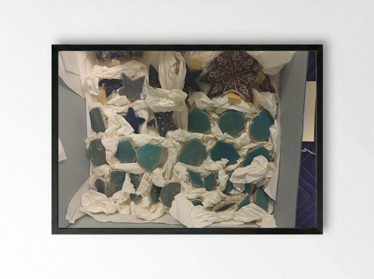 Fragments of a Tile Panel - Fine Art Print - Framed Print Black