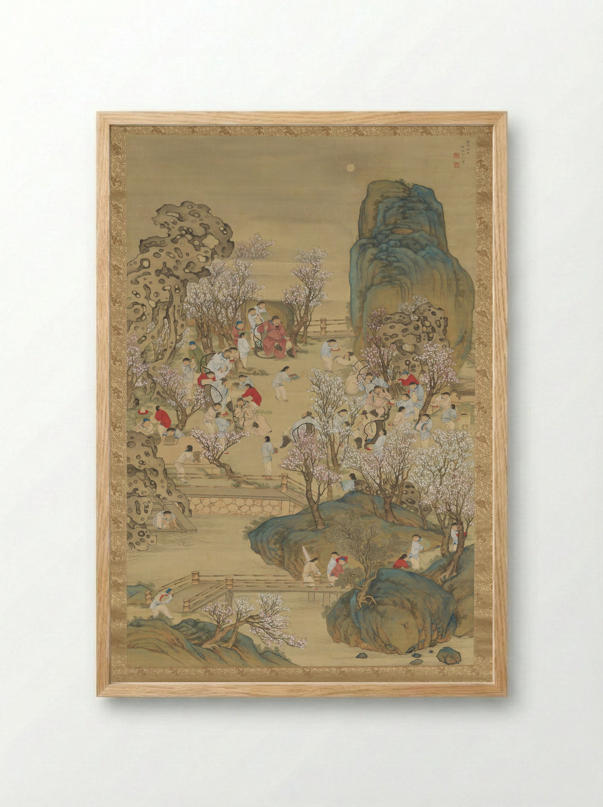 Fragrant Garden under a Hazy Moon - Nakabayashi Chikutō - Framed Print Wood
