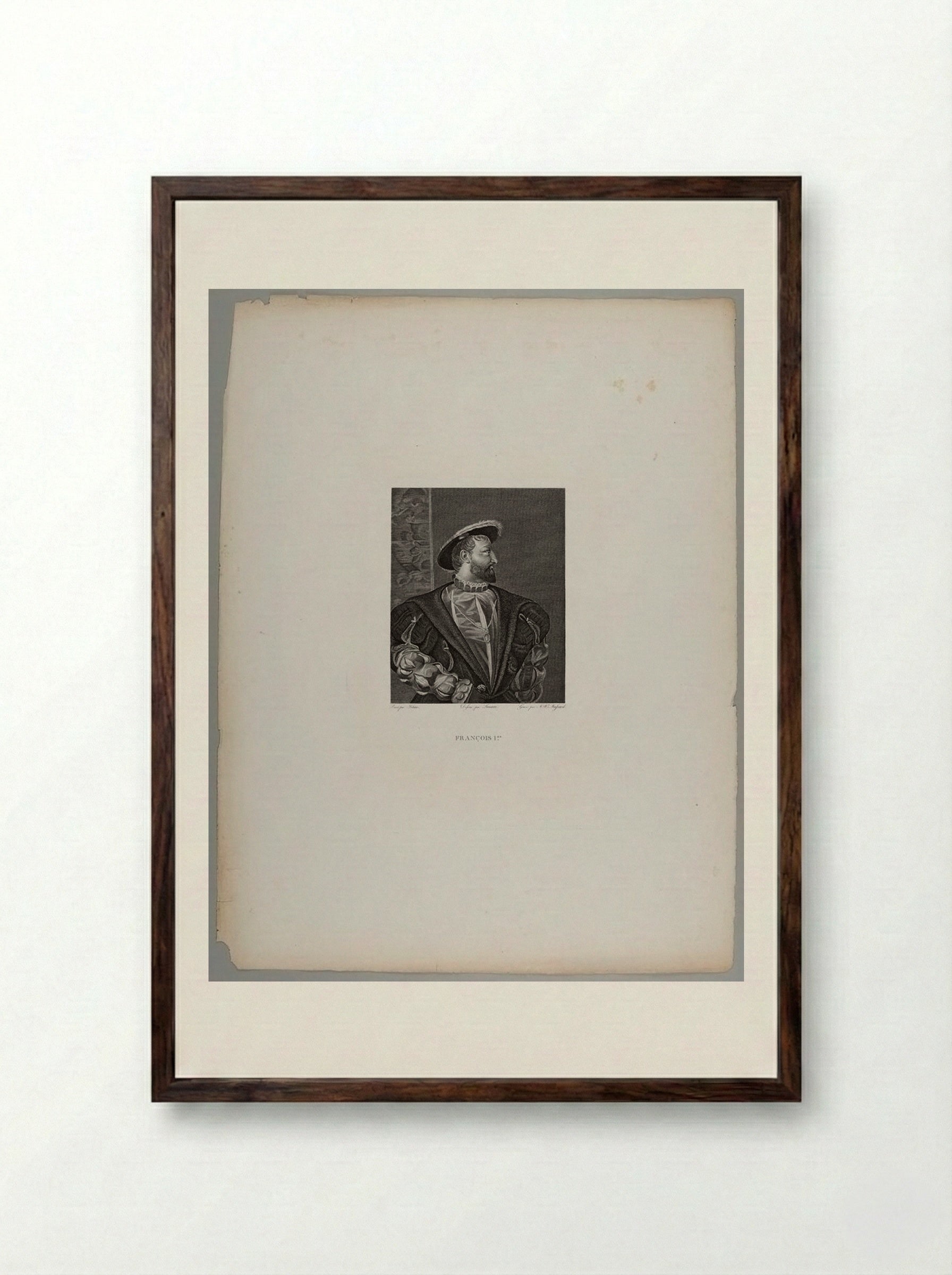 François I - Jean Baptiste Louis Massard - Framed Print Dark Wood