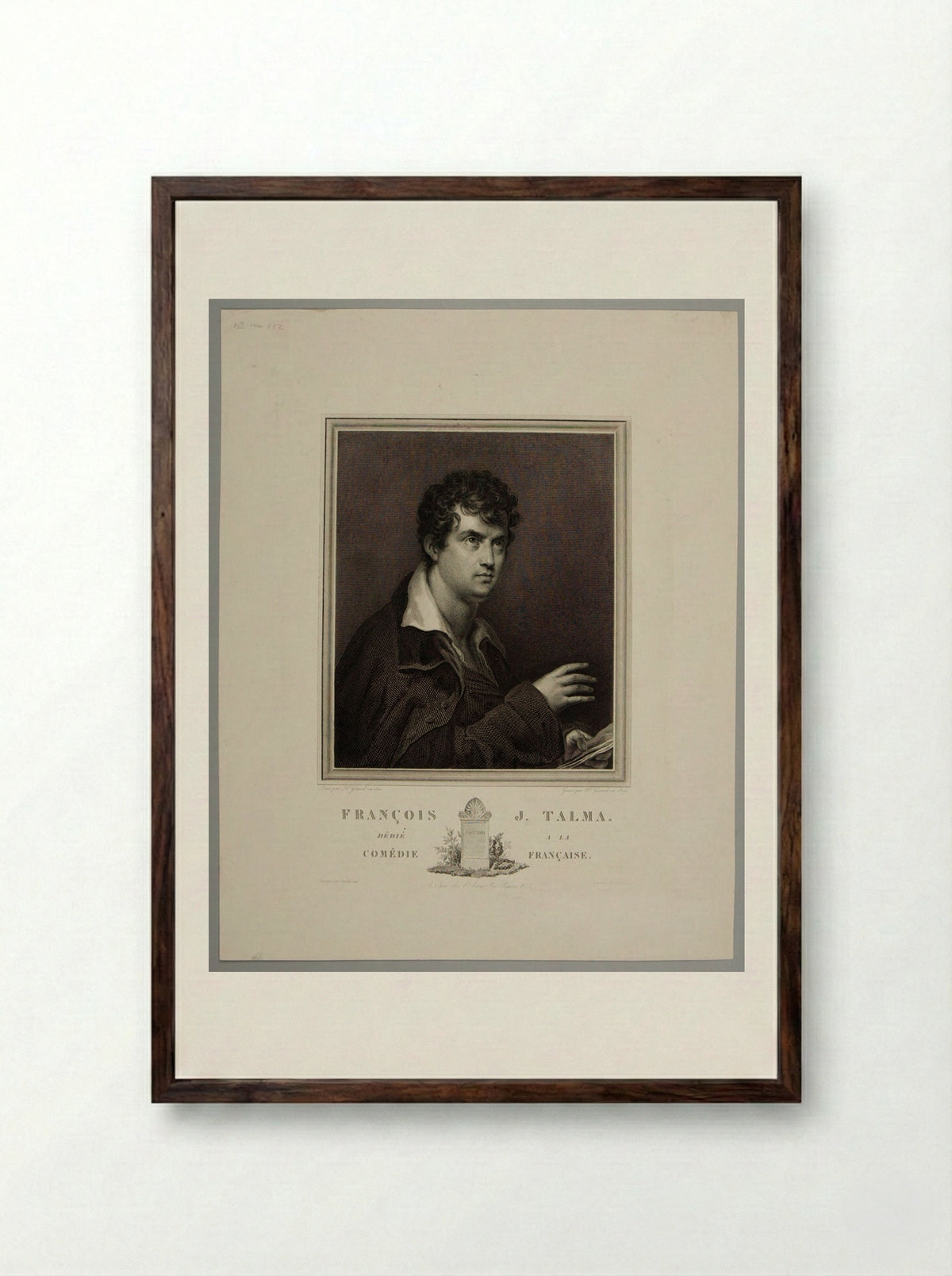 François-Joseph Talma - Alexis François Girard - Framed Print Dark Wood