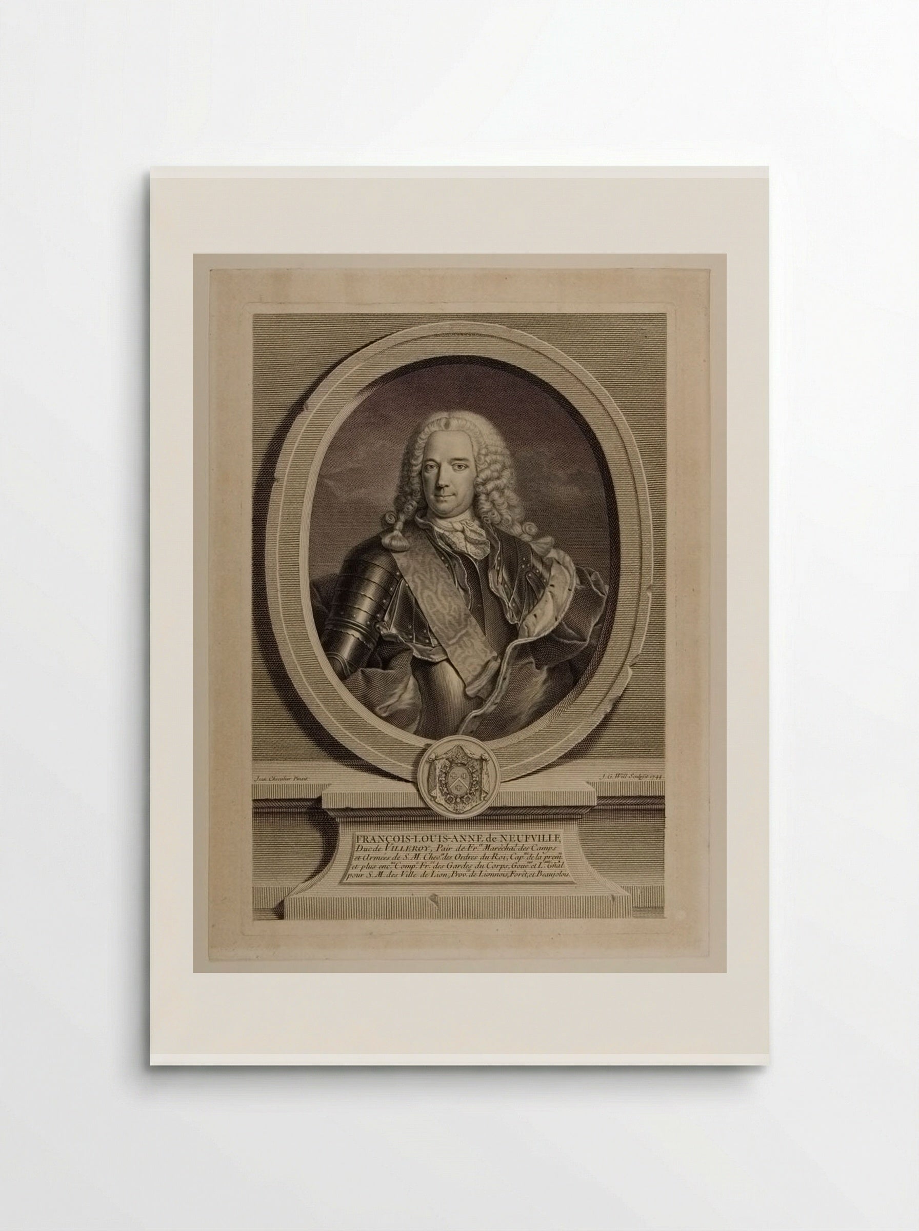 François Louis Anne de Neufville, Duke of Villeroi - Johann Georg Wille - Poster