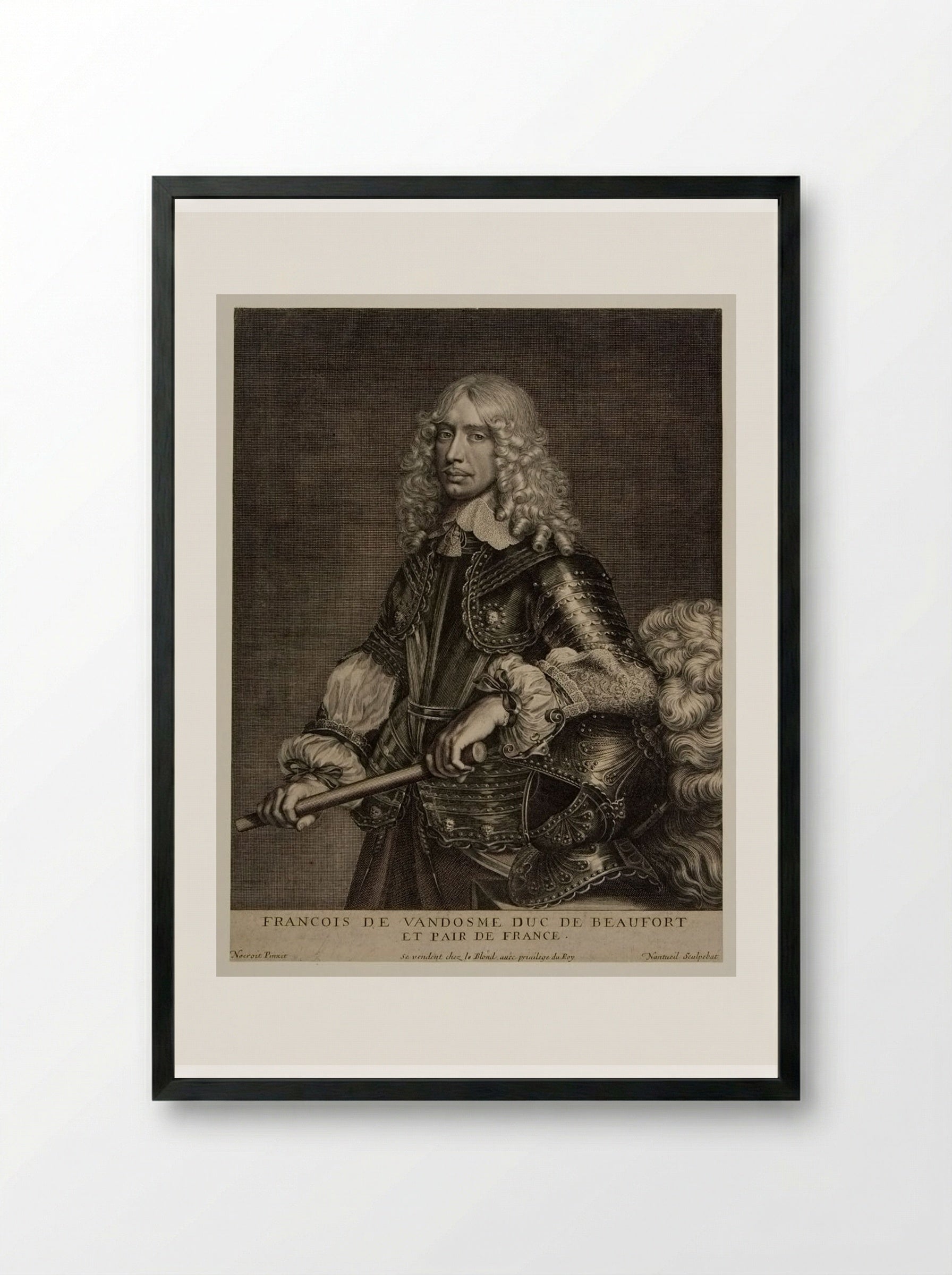 François de Vendôme, Duc de Beaufort - Robert Nanteuil - Framed Print Black