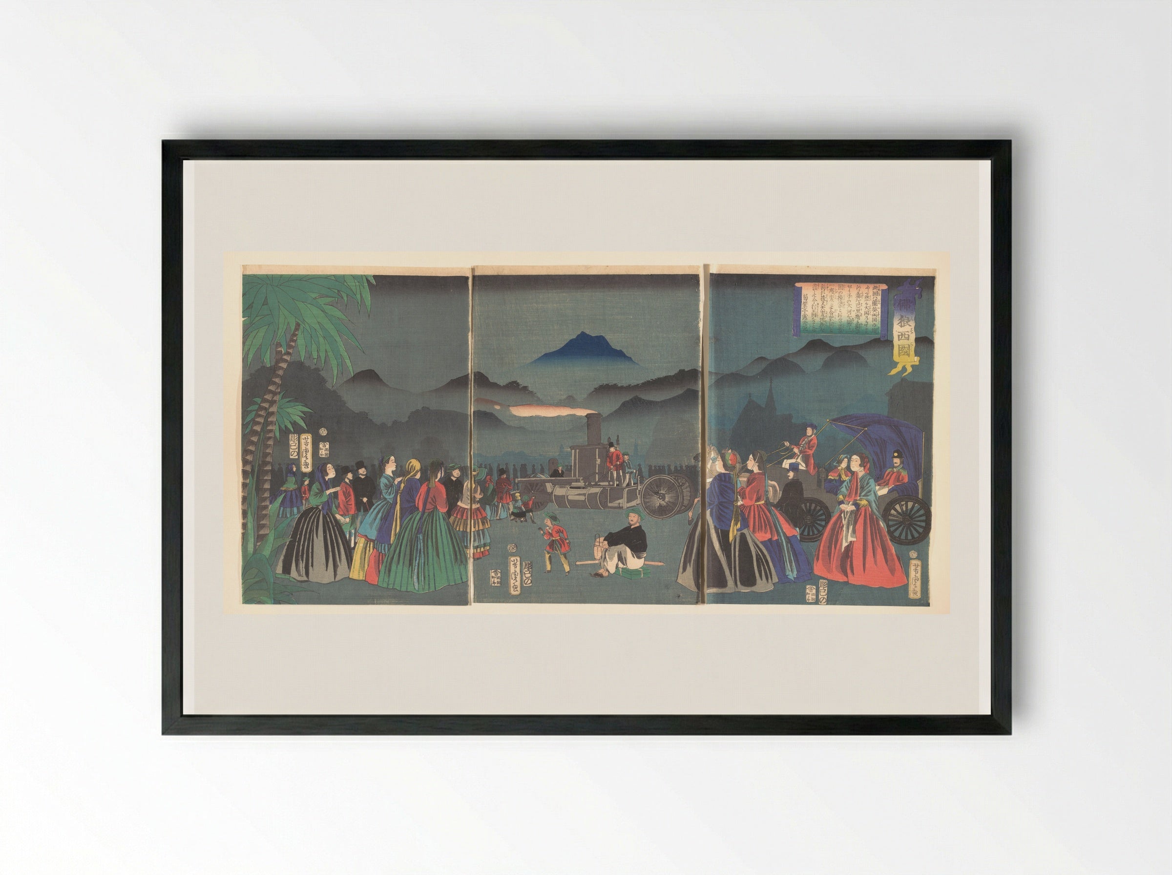 France (Furansukoku) - Utagawa Yoshitora - Framed Print Black