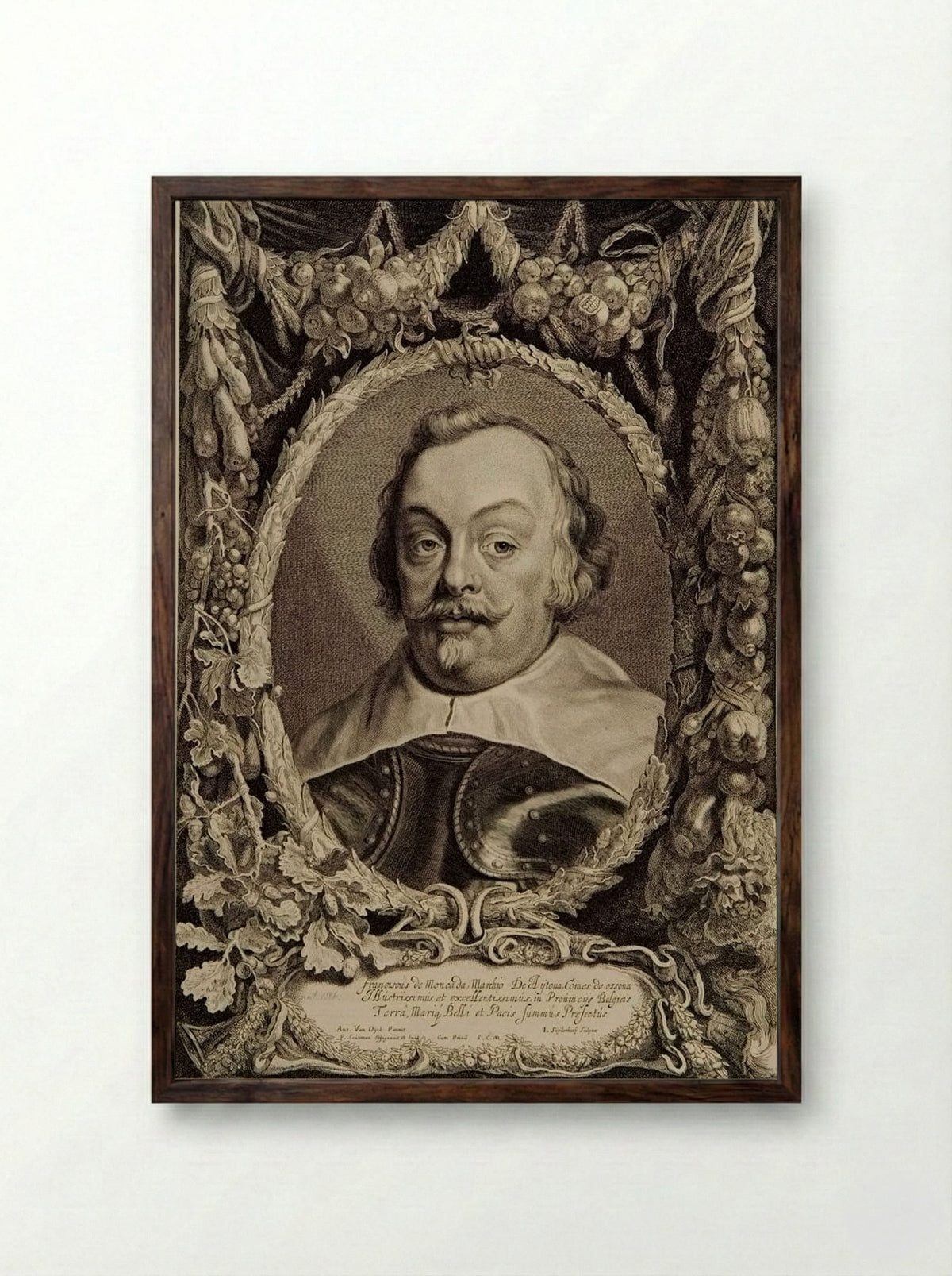 Francisco de Moncada - Jonas Suyderhoef - Framed Print Dark Wood