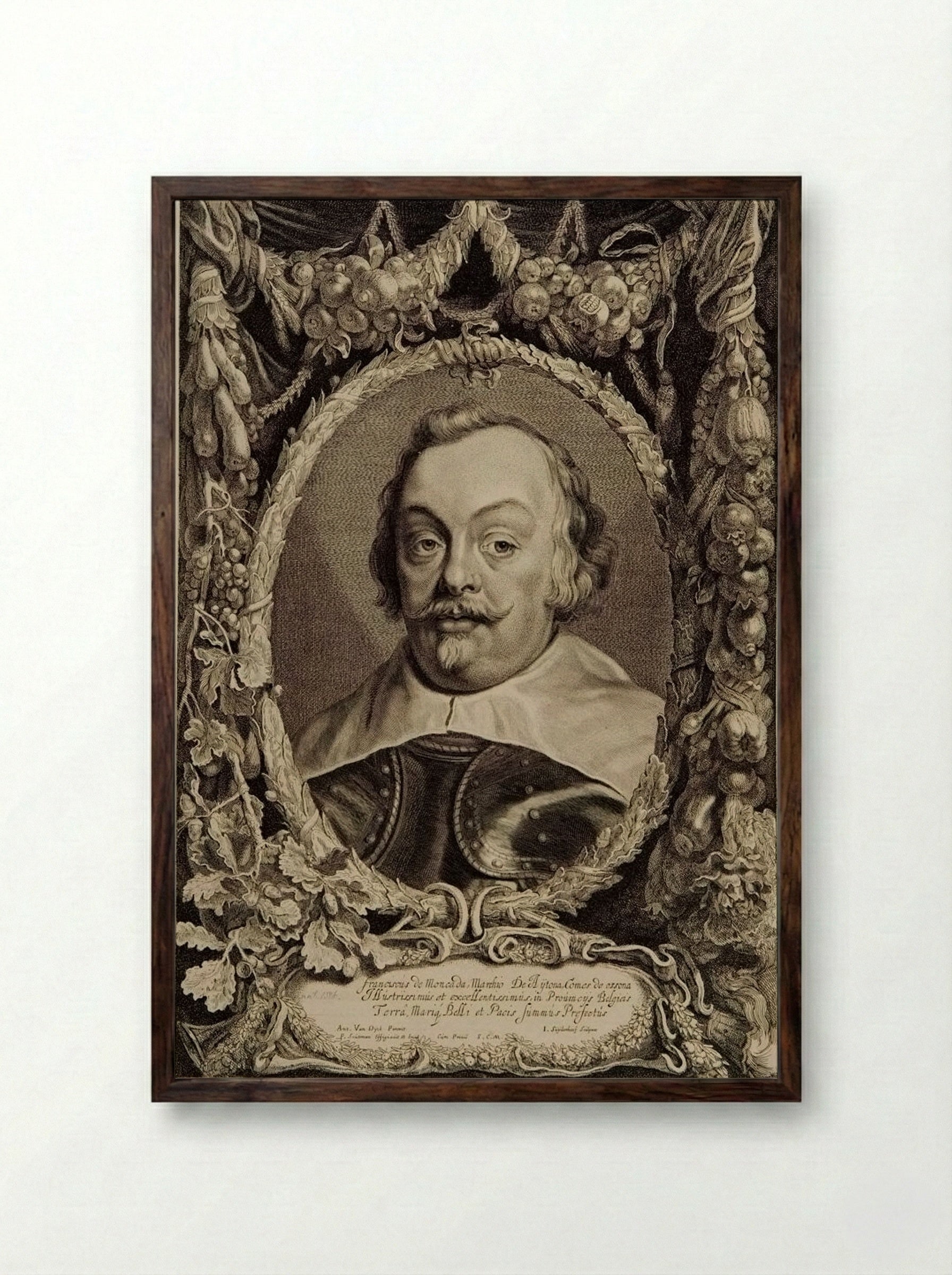 Francisco de Moncada - Jonas Suyderhoef - Framed Print Dark Wood